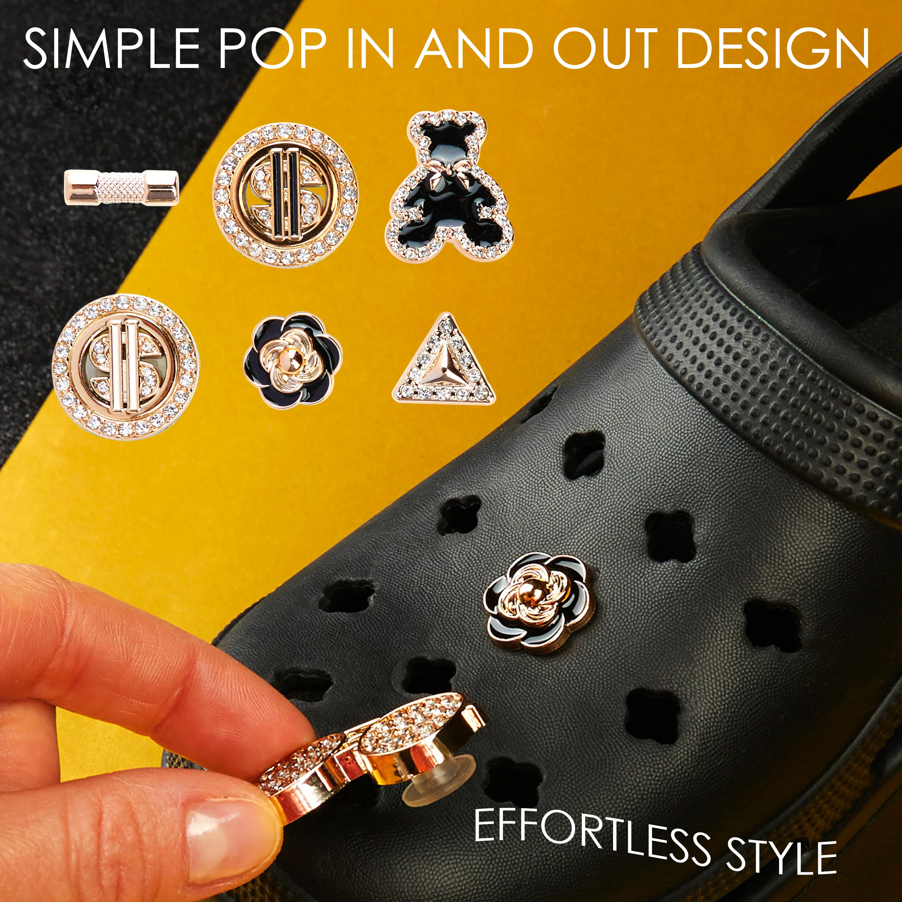 CityComfort Clog Charms, Mixed Shoe Decoration Charms - Gold - Image 4