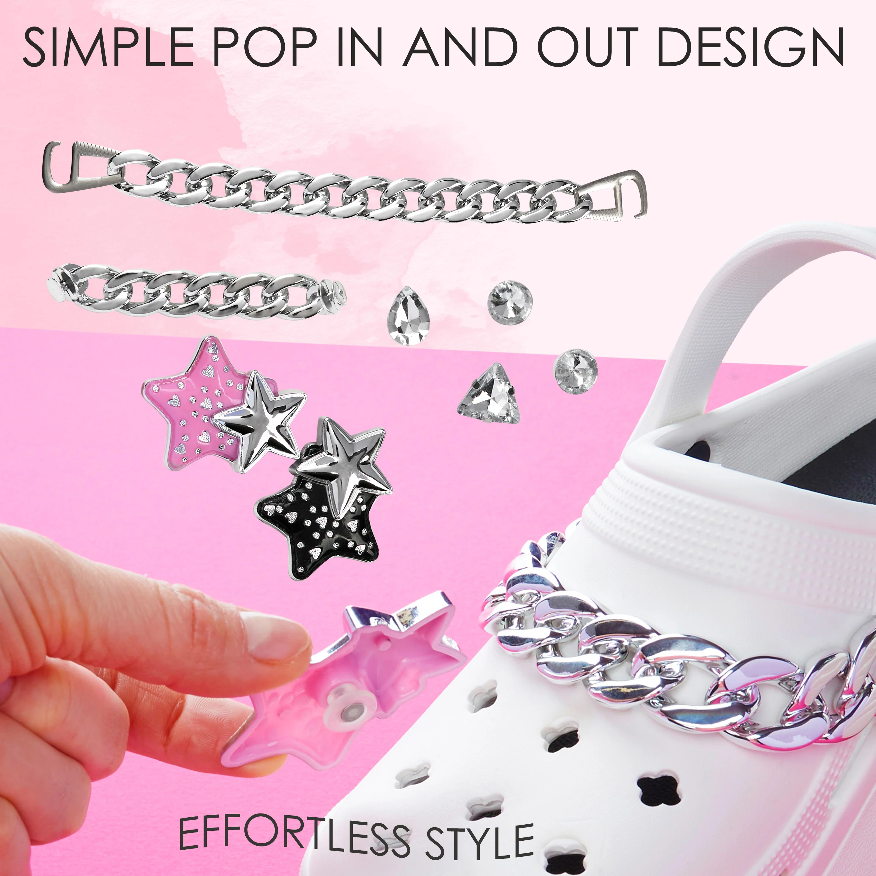 CityComfort Clog Charms, Mixed Shoe Decoration Charms - Silver/Multi - Image 4