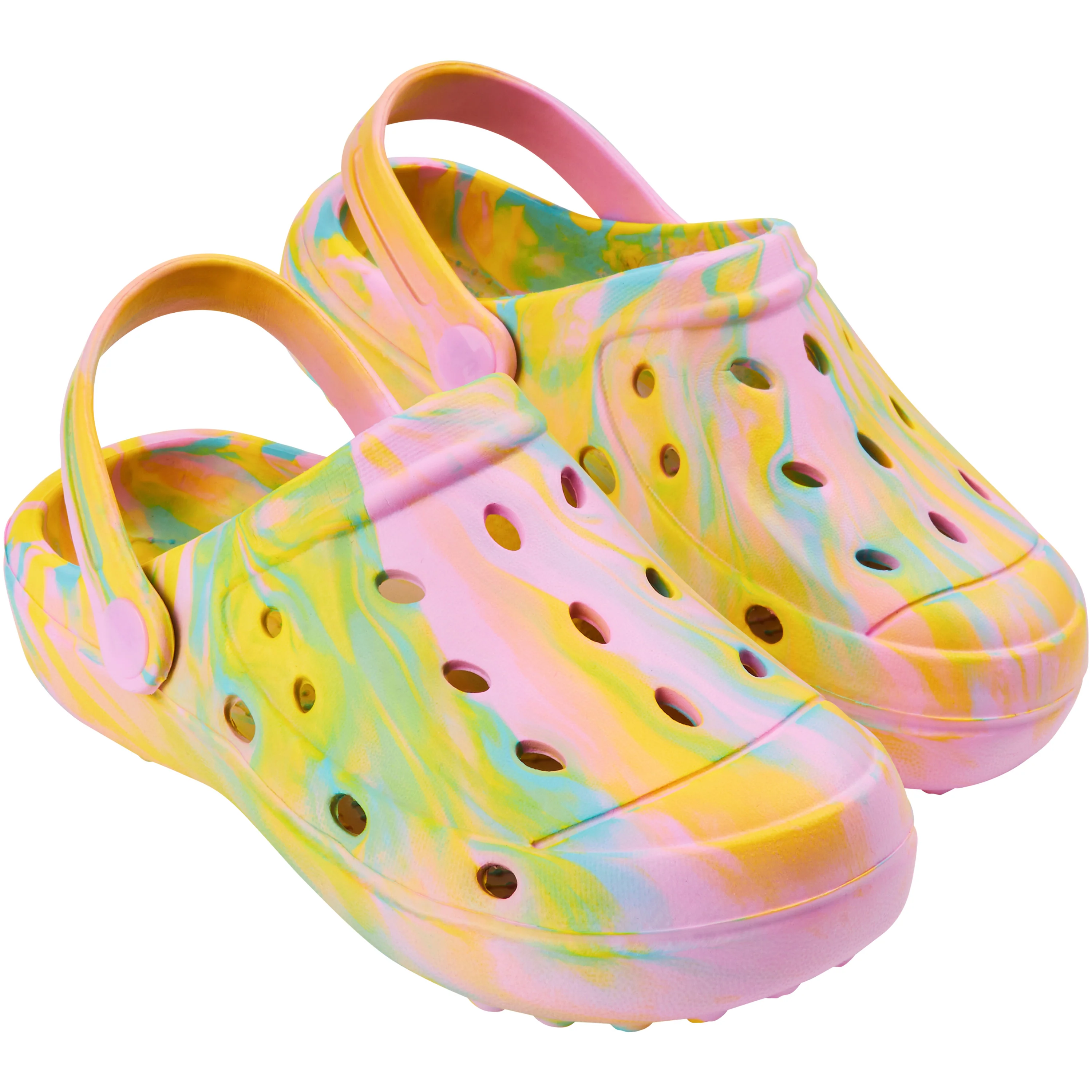 CityComfort Clogs for Girls Garden Shoes Tie Dye Summer Slip On with Strap for Beach Pool Indoor Outdoor Holiday Essentials