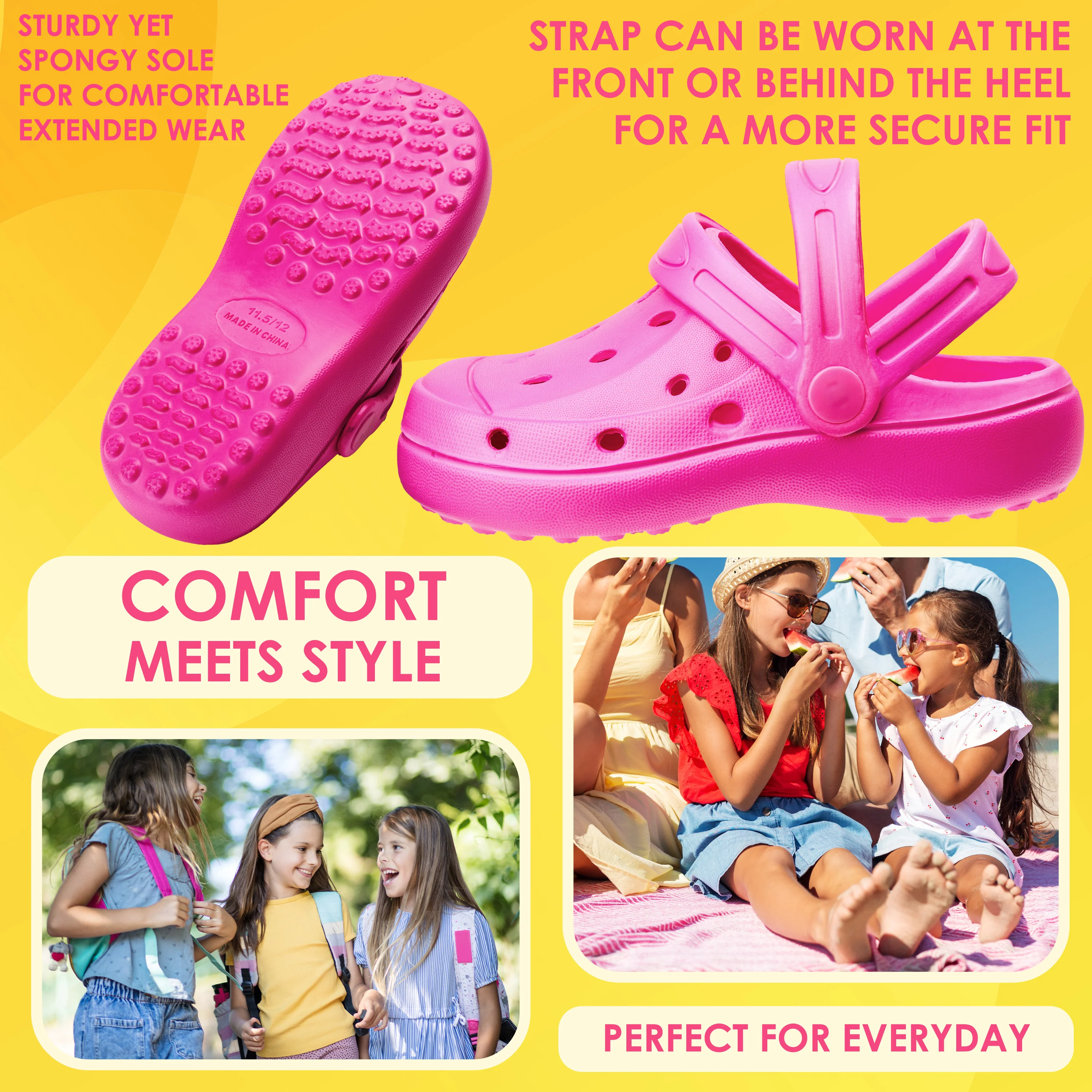 CityComfort Clogs for Girls Garden Shoes Tie Dye Summer Slip On with Strap for Beach Pool Indoor Outdoor Holiday Essentials - Image 9