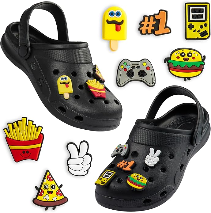 CityComfort Kids Clogs Removable Shoe Charms Garden Shoes Slip On Ankle Strap - Image 7