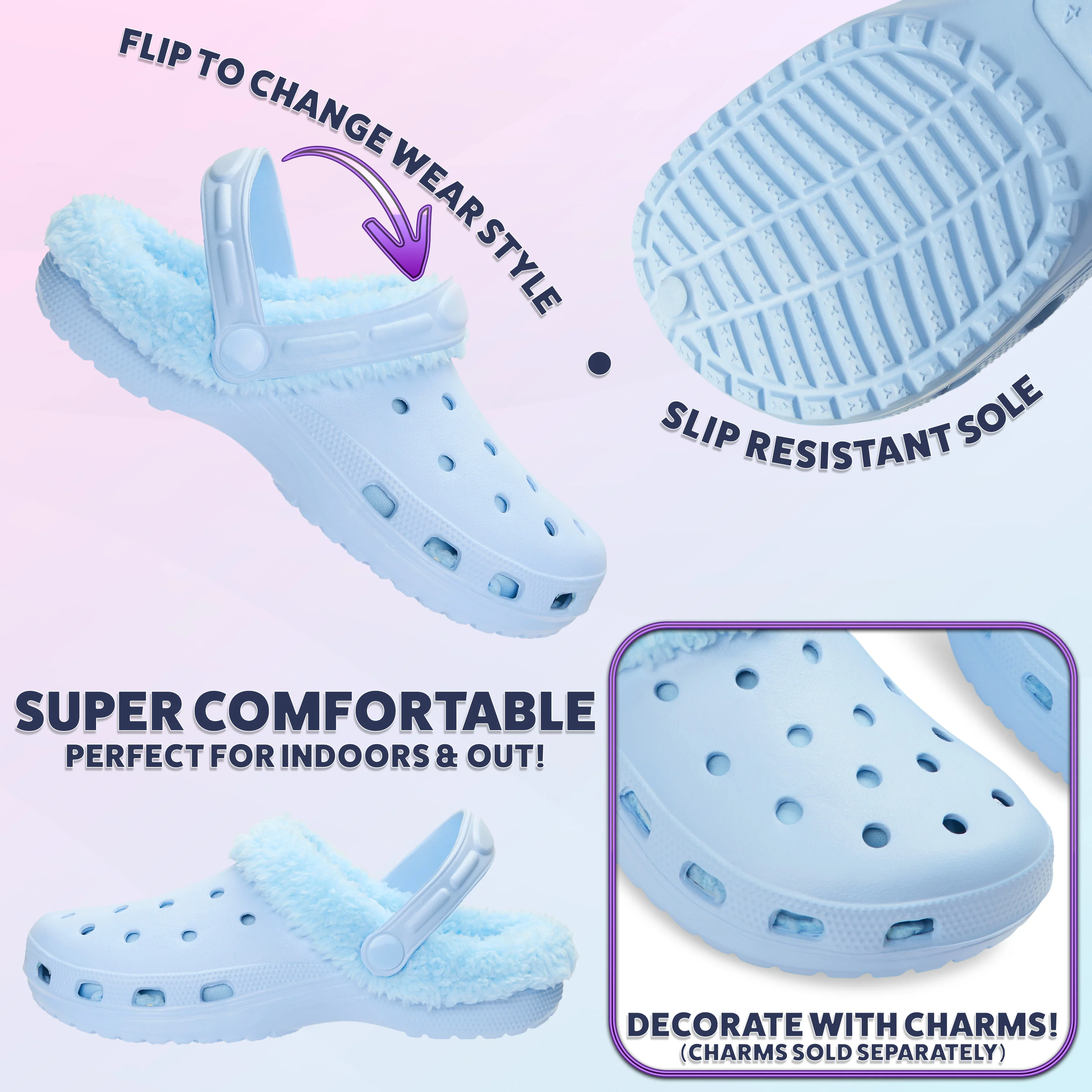 CityComfort Clogs Women Teens Winter Classic Fleece Lined House Shoes - Image 10