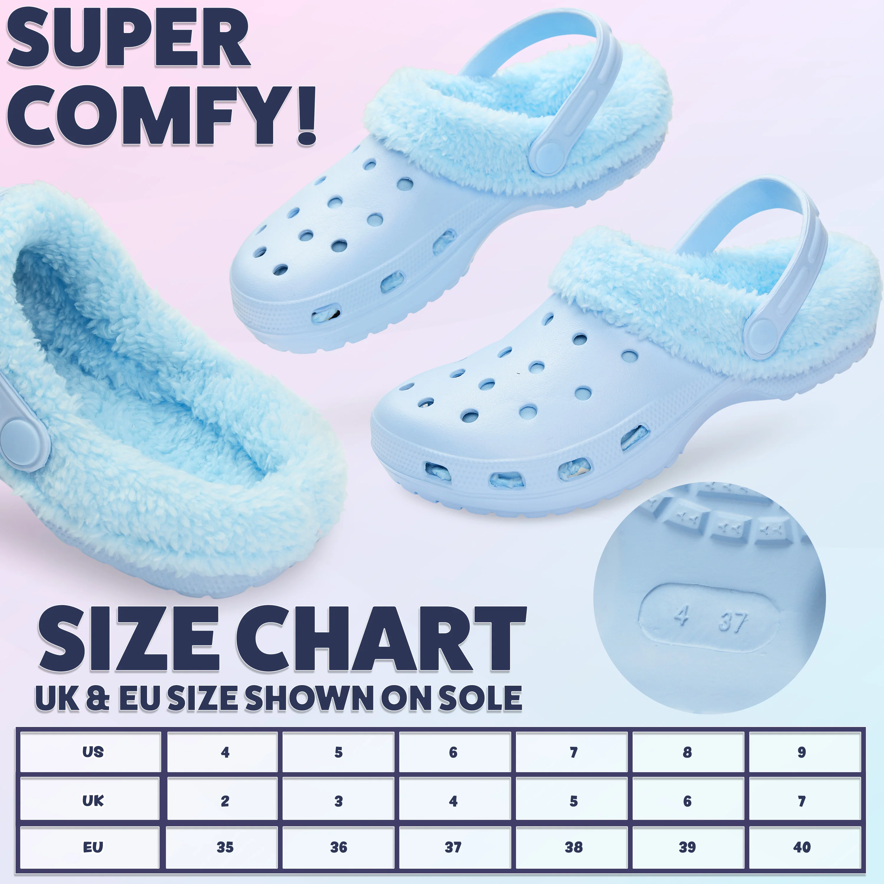 CityComfort Clogs Women Teens Winter Classic Fleece Lined House Shoes - Image 12