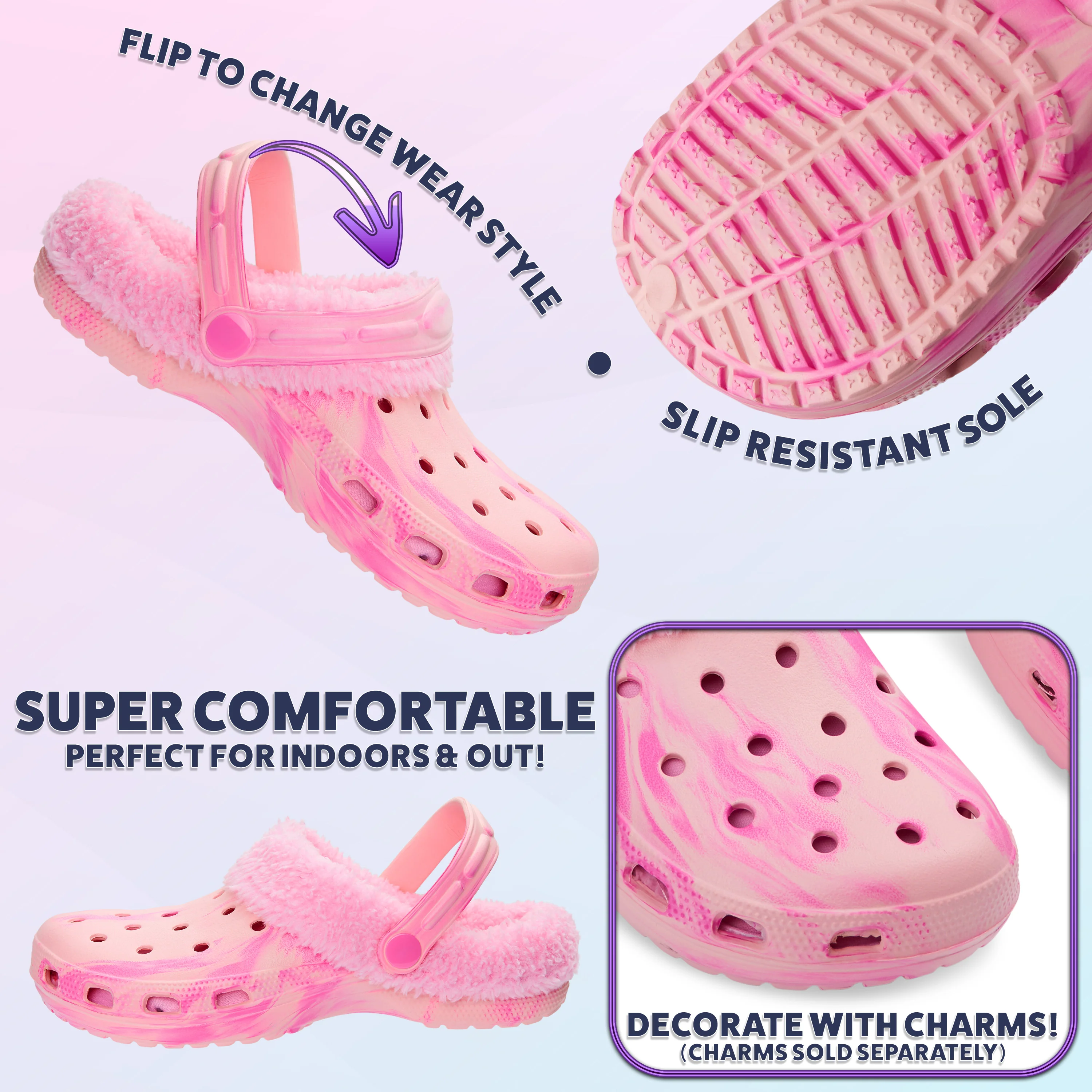 CityComfort Clogs Women Teens Winter Classic Fleece Lined House Shoes - Image 16