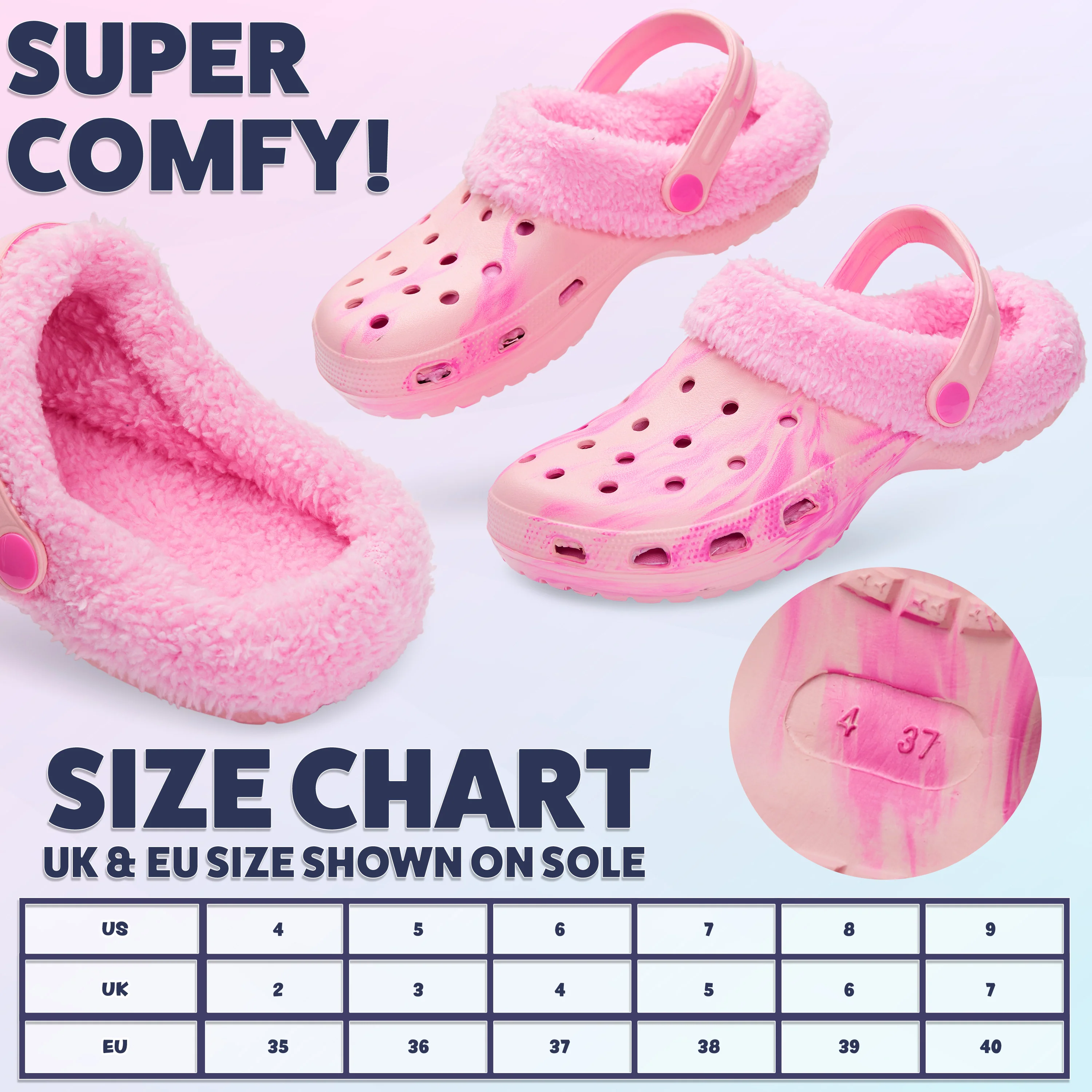 CityComfort Clogs Women Teens Winter Classic Fleece Lined House Shoes - Image 18