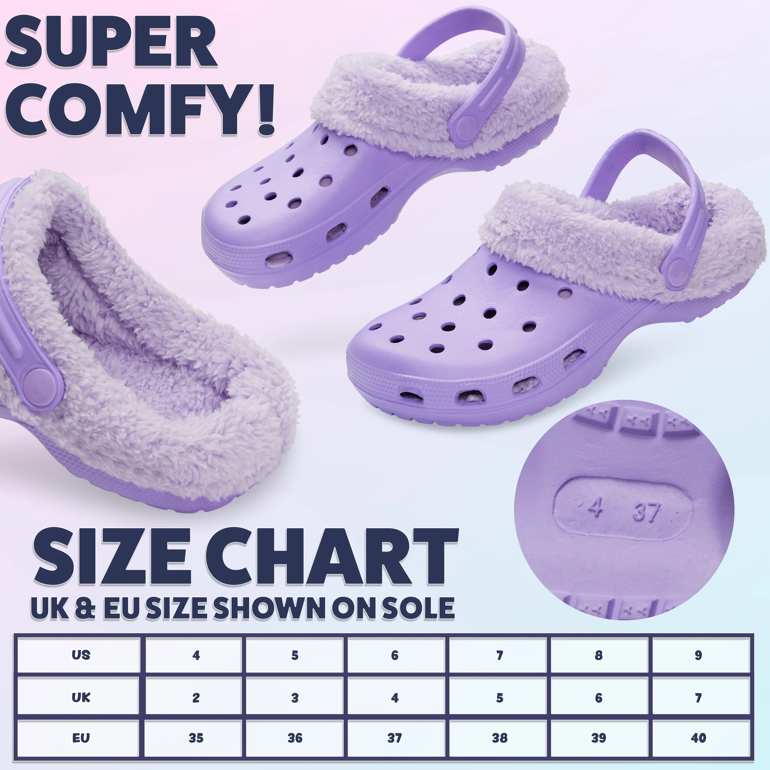 CityComfort Clogs Women Teens Winter Classic Fleece Lined House Shoes - Image 20