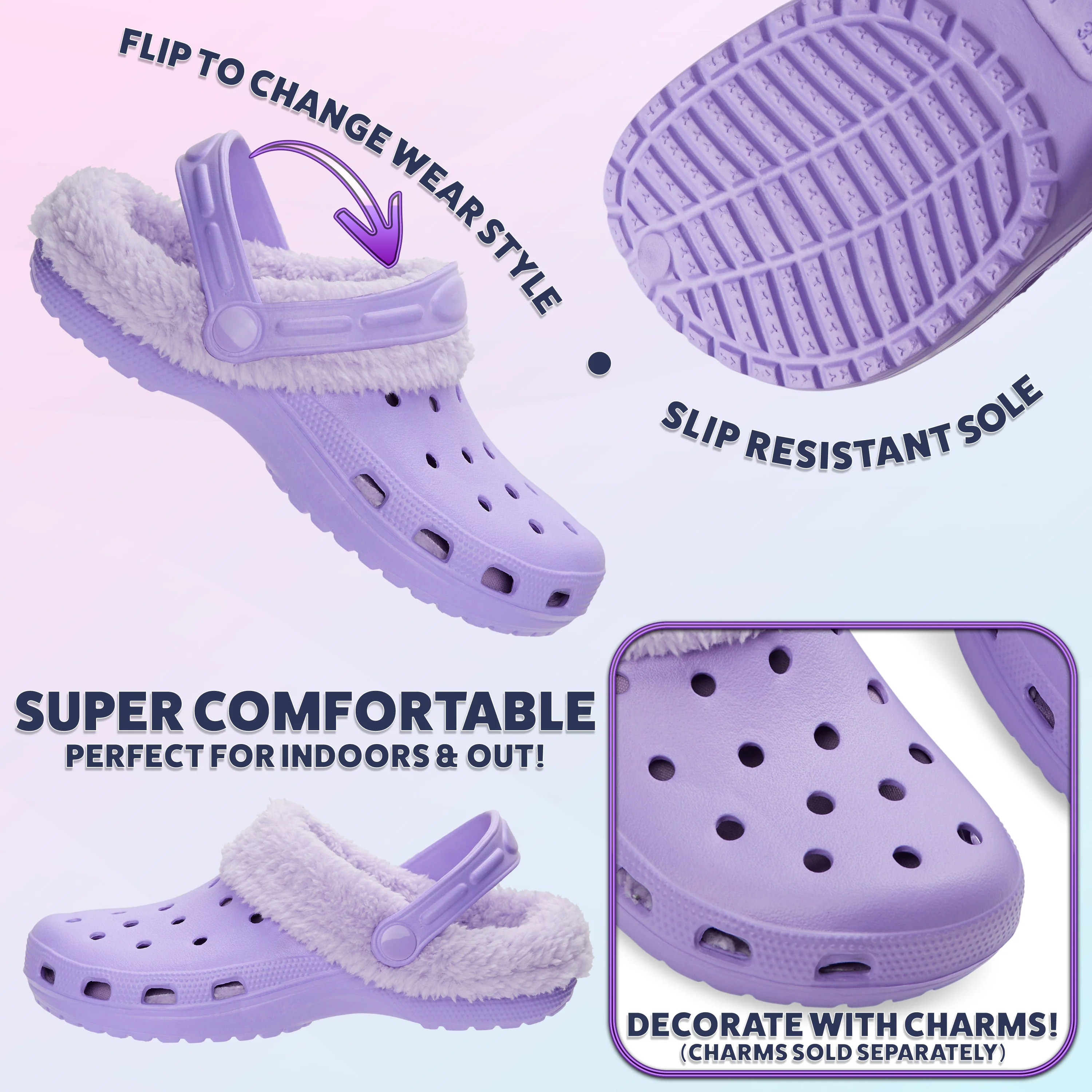 CityComfort Clogs Women Teens Winter Classic Fleece Lined House Shoes - Image 21