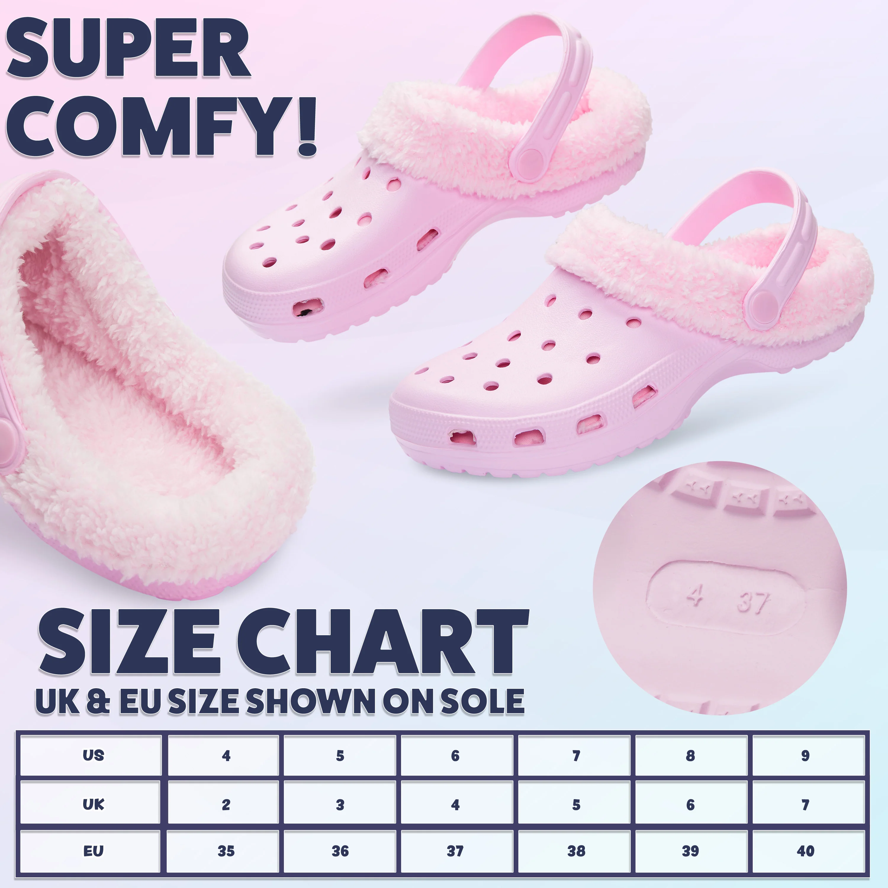 CityComfort Clogs Women Teens Winter Classic Fleece Lined House Shoes - Image 6