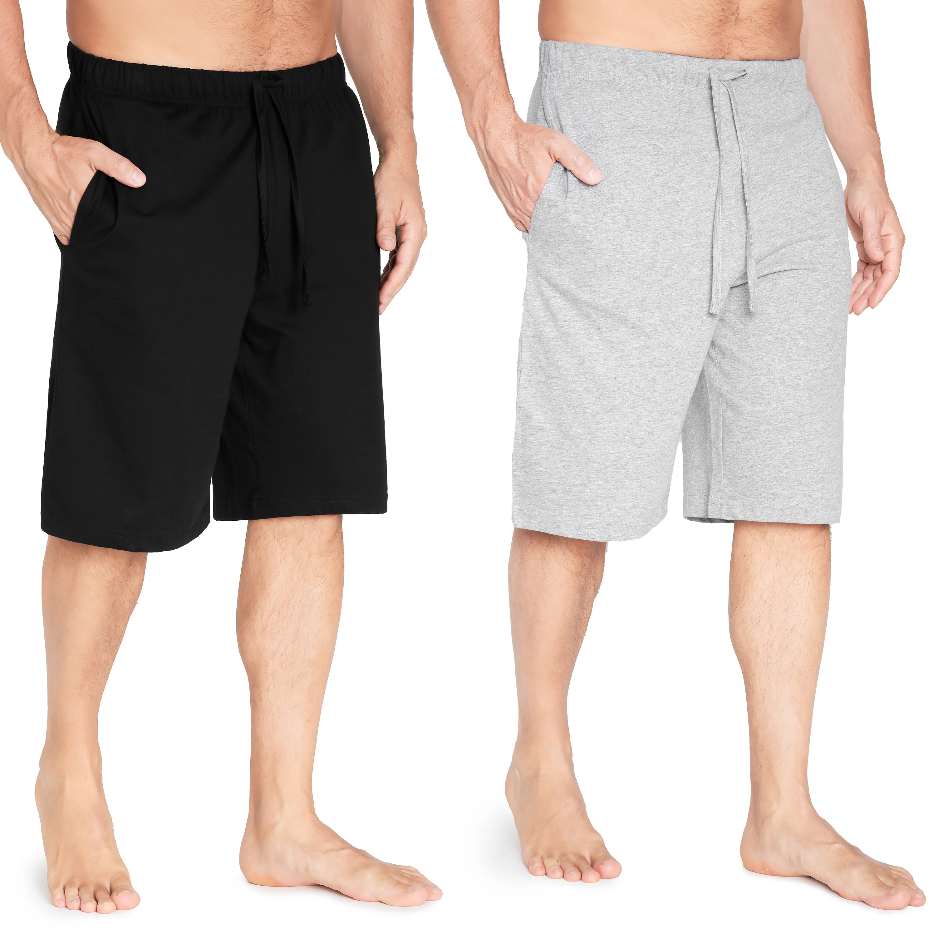 CityComfort Cotton Pyjama Shorts with Elasticated Waist for Men - 2 Pack - Image 9