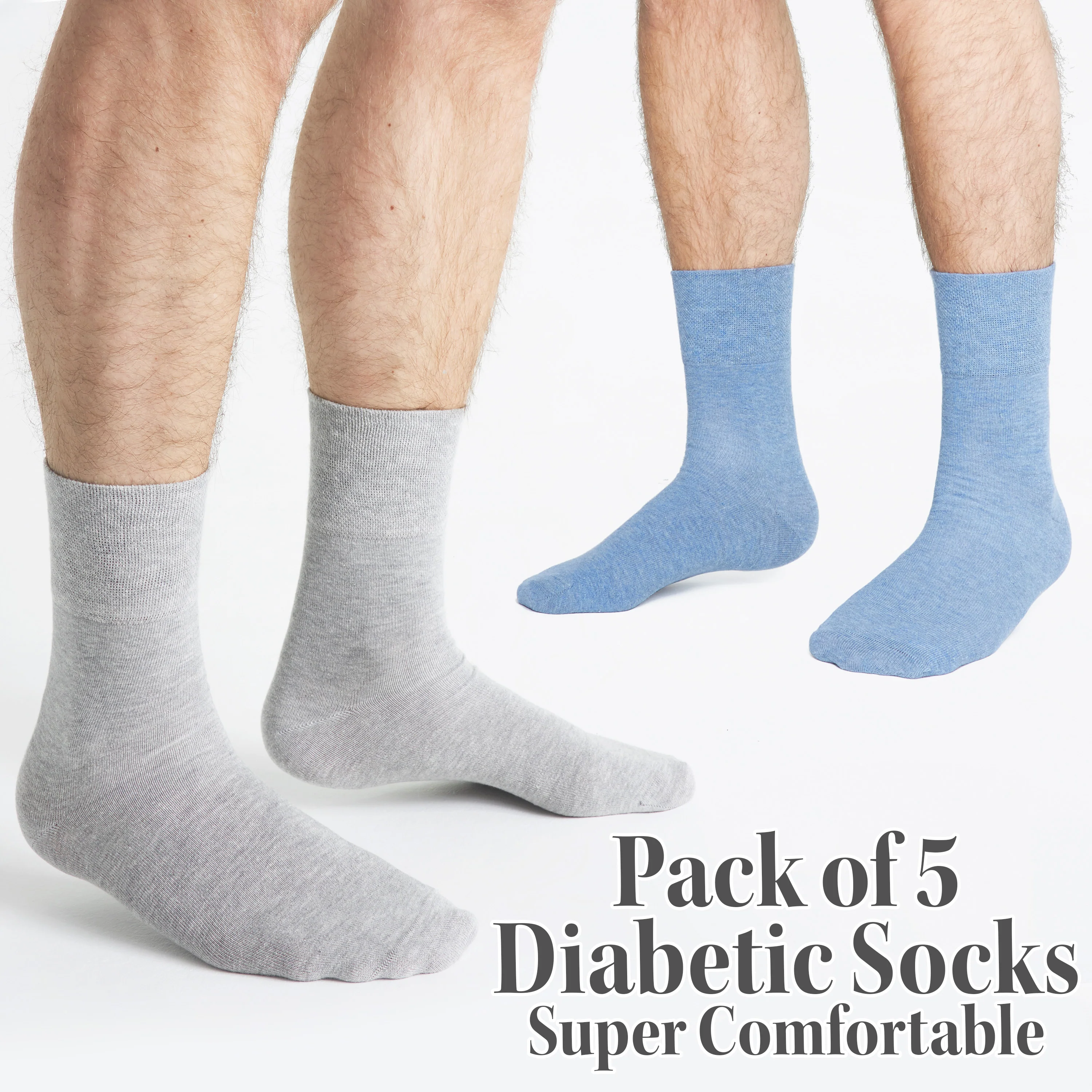 CityComfort Diabetic Socks for Men, 5 Pack Gentle Grip Soft Top Socks - Image 7