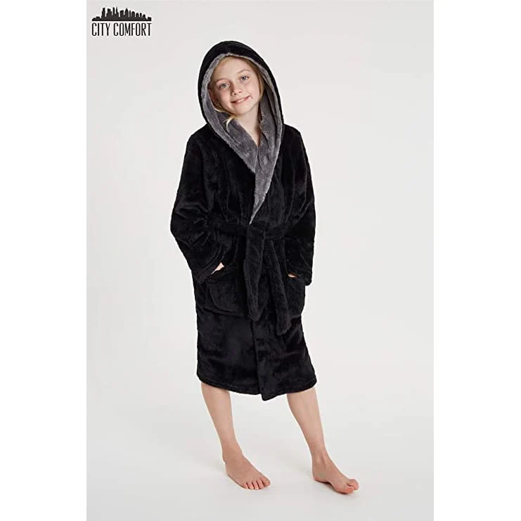 CityComfort Dressing Gown Boys, Kids Fleece Hooded Dressing Gown - Image 10