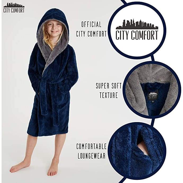 CityComfort Dressing Gown Boys, Kids Fleece Hooded Dressing Gown - Image 13