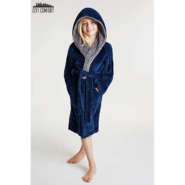 CityComfort Dressing Gown Boys, Kids Fleece Hooded Dressing Gown - Image 15