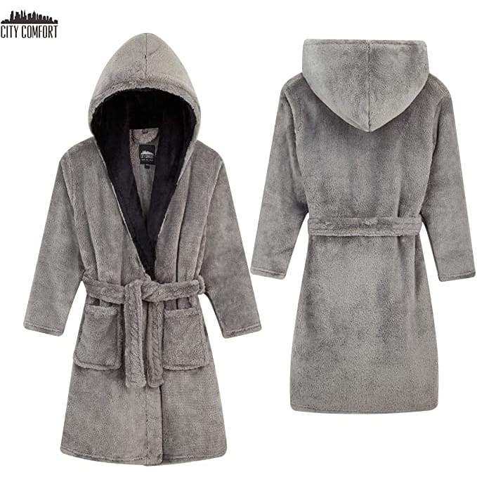 CityComfort Dressing Gown Boys, Kids Fleece Hooded Dressing Gown - Image 6