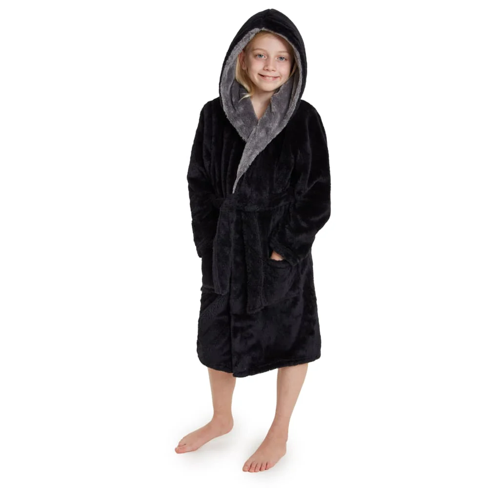 CityComfort Dressing Gown Boys, Kids Fleece Hooded Dressing Gown - Image 7