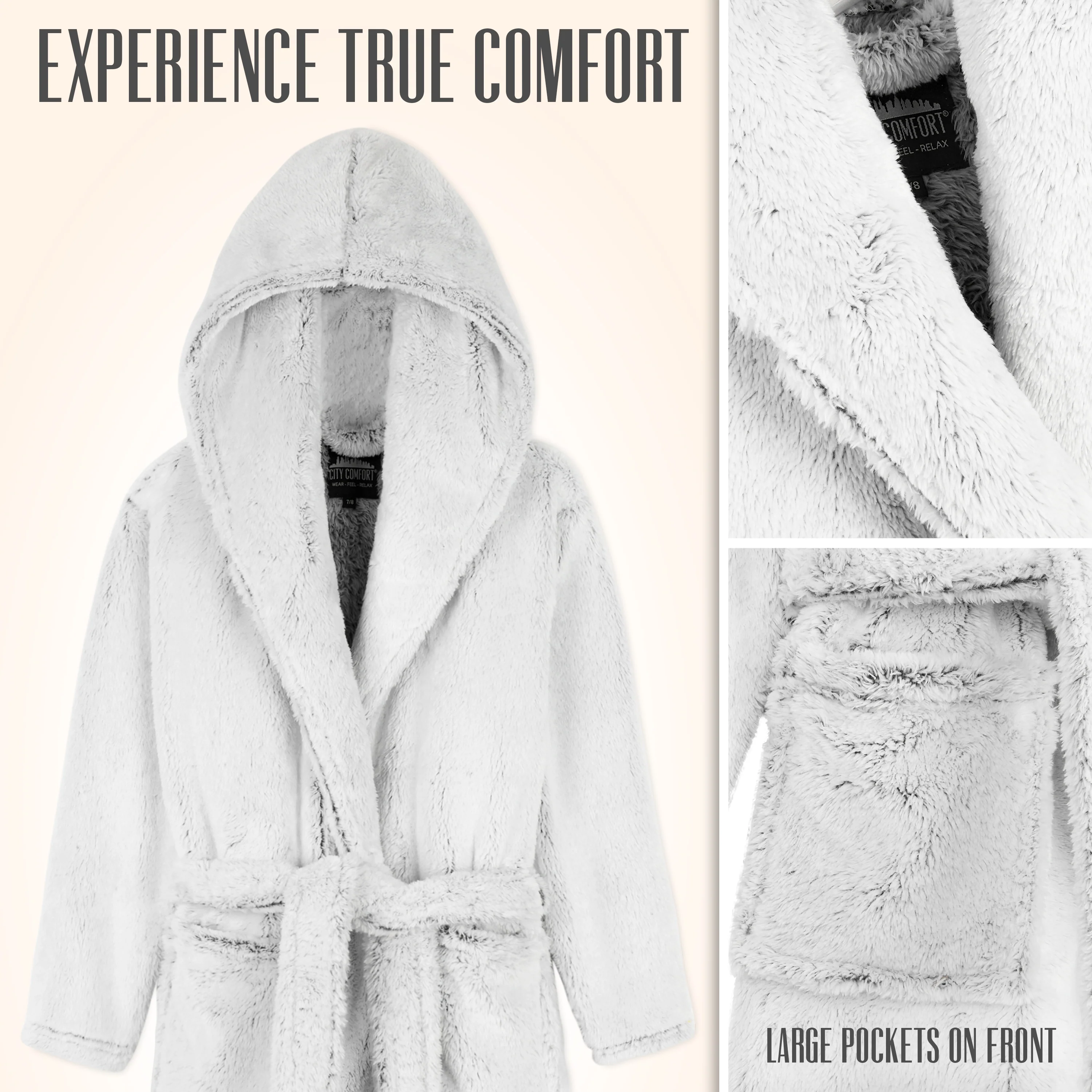 CityComfort Dressing Gown for Kids, Hooded Super Soft Kids Dressing Gowns - Image 4