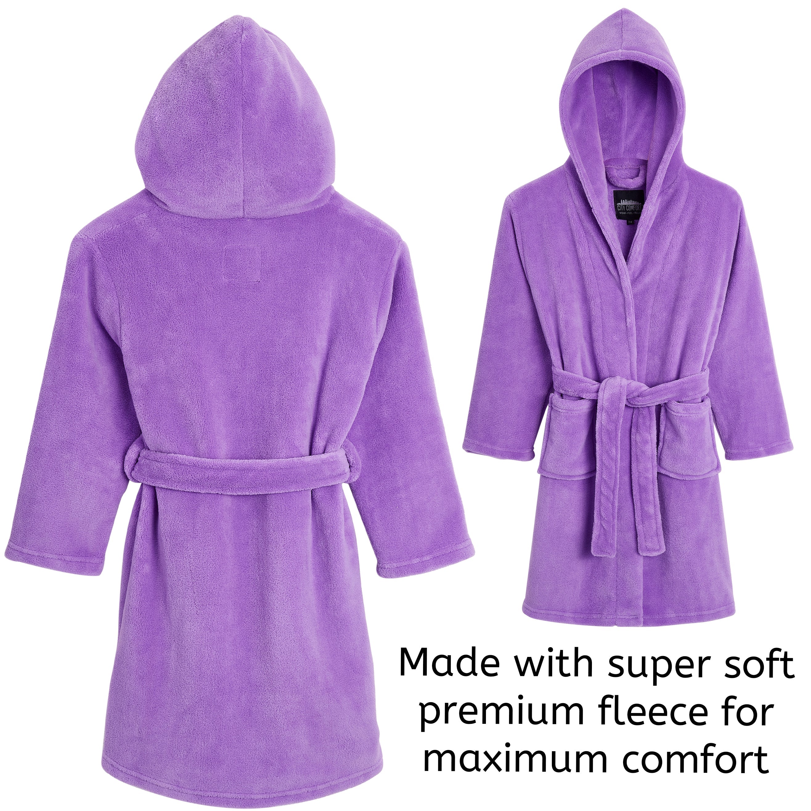 CityComfort Dressing Gown, Hooded Super Soft Dressing Gown with Belt for Girls&Boys Teenagers - Image 15
