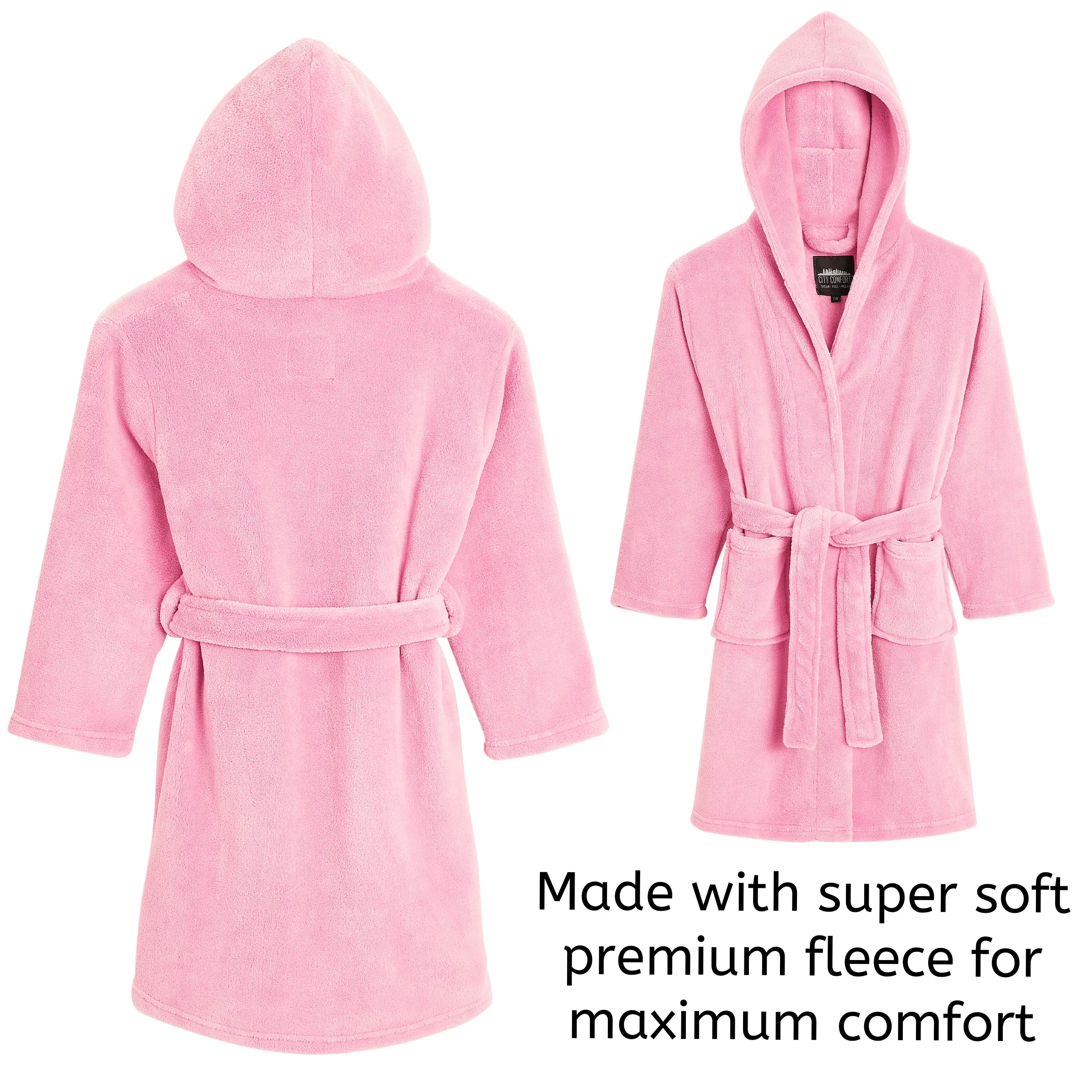 CityComfort Dressing Gown, Hooded Super Soft Dressing Gown with Belt for Girls&Boys Teenagers - Image 9