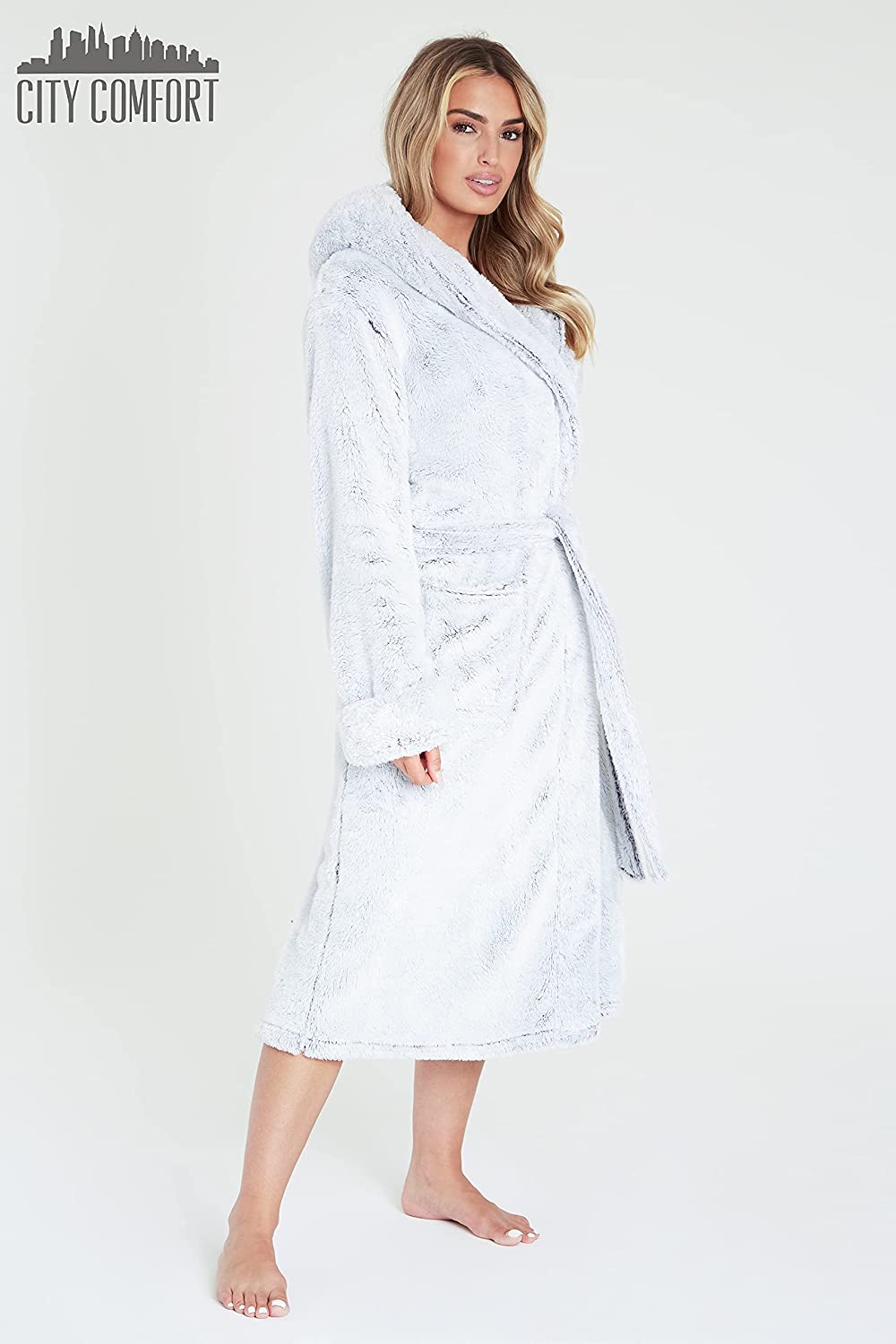 CityComfort Dressing Gown Women with Hood - Luxurious Fluffy Ladies Dressing Gown in Super Soft Fleece - Image 23