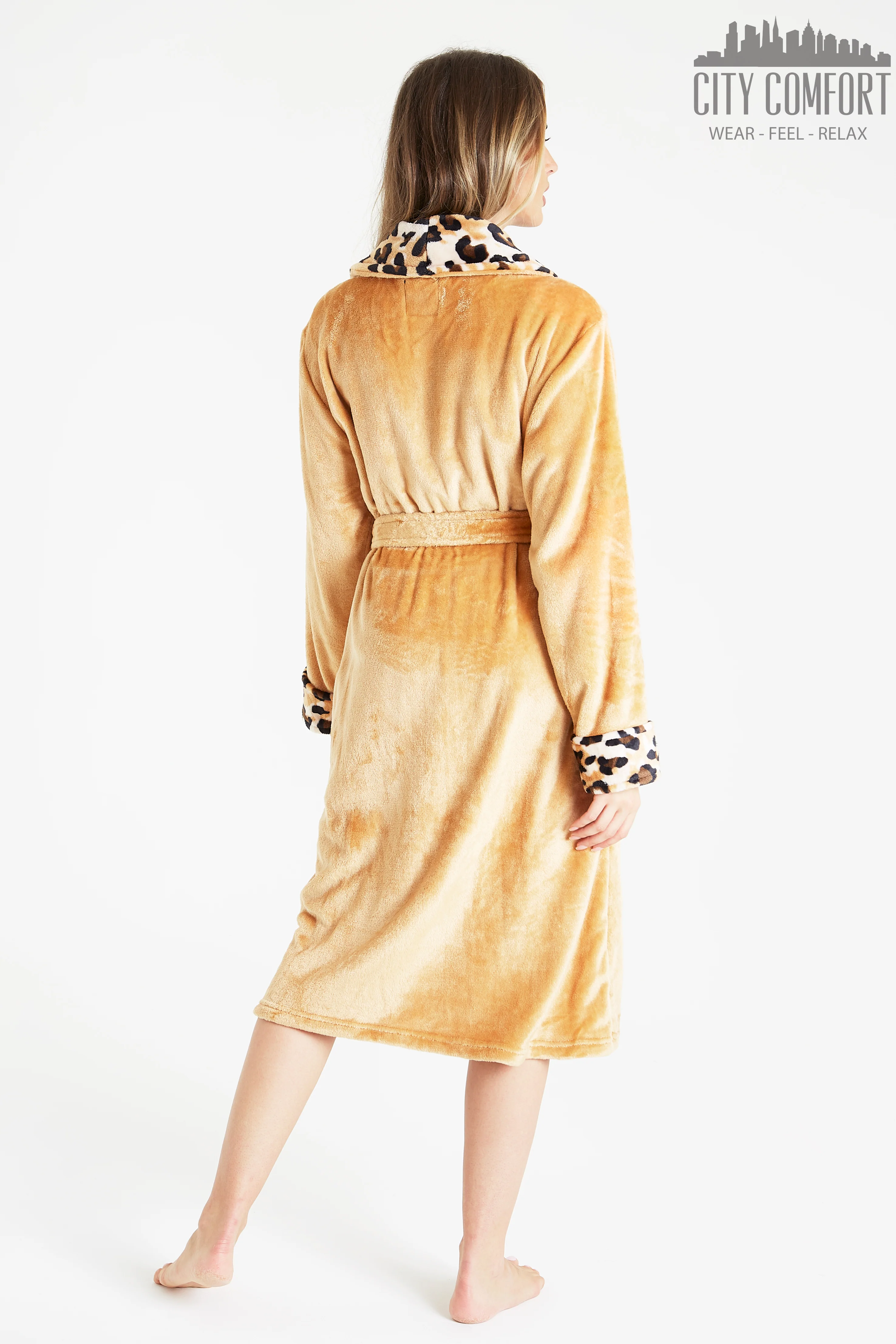 CityComfort Dressing Gown Womens, Soft Fleece Fluffy Bathrobe - Image 6