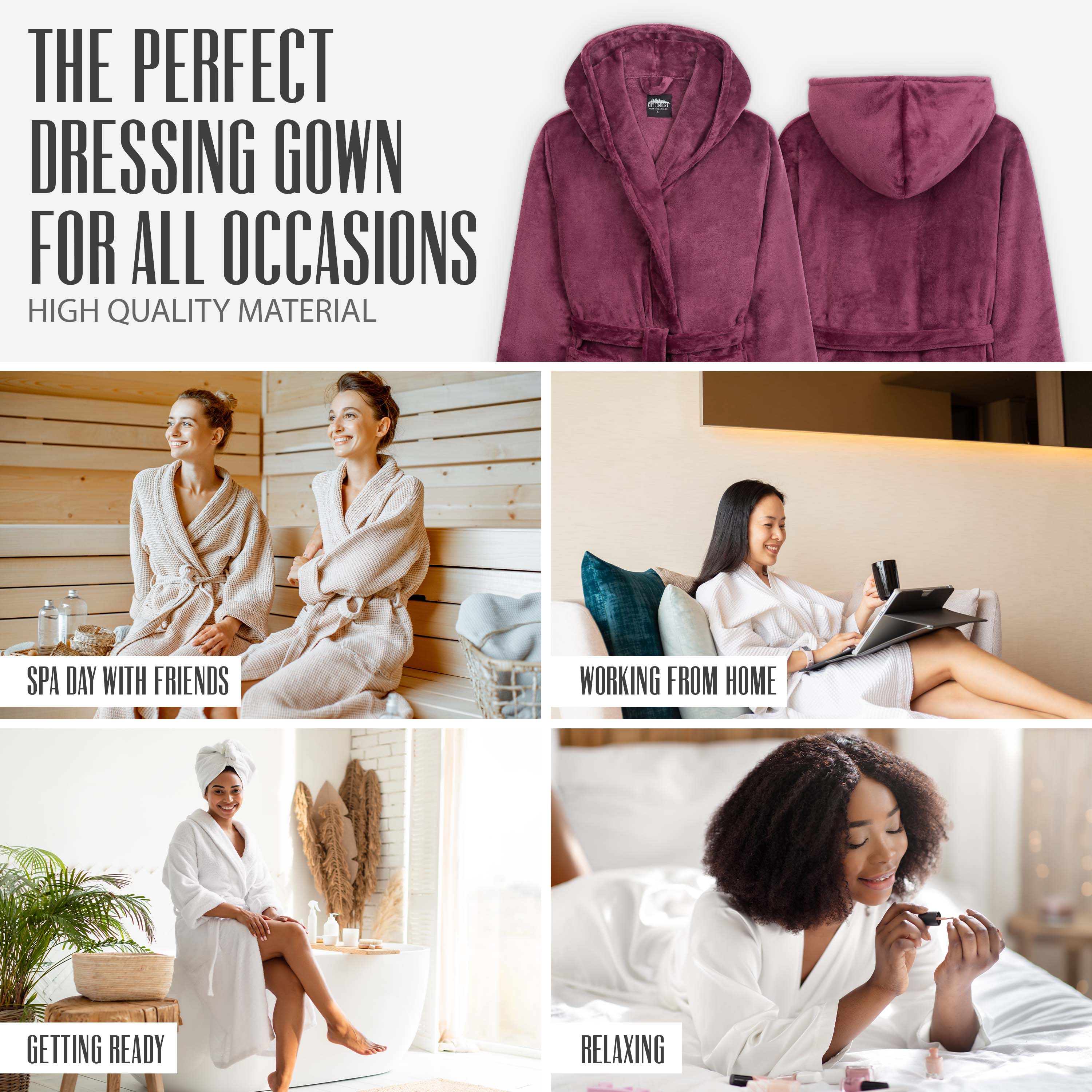 CityComfort Dressing Gowns For Women, Soft Women's Robes - Image 19
