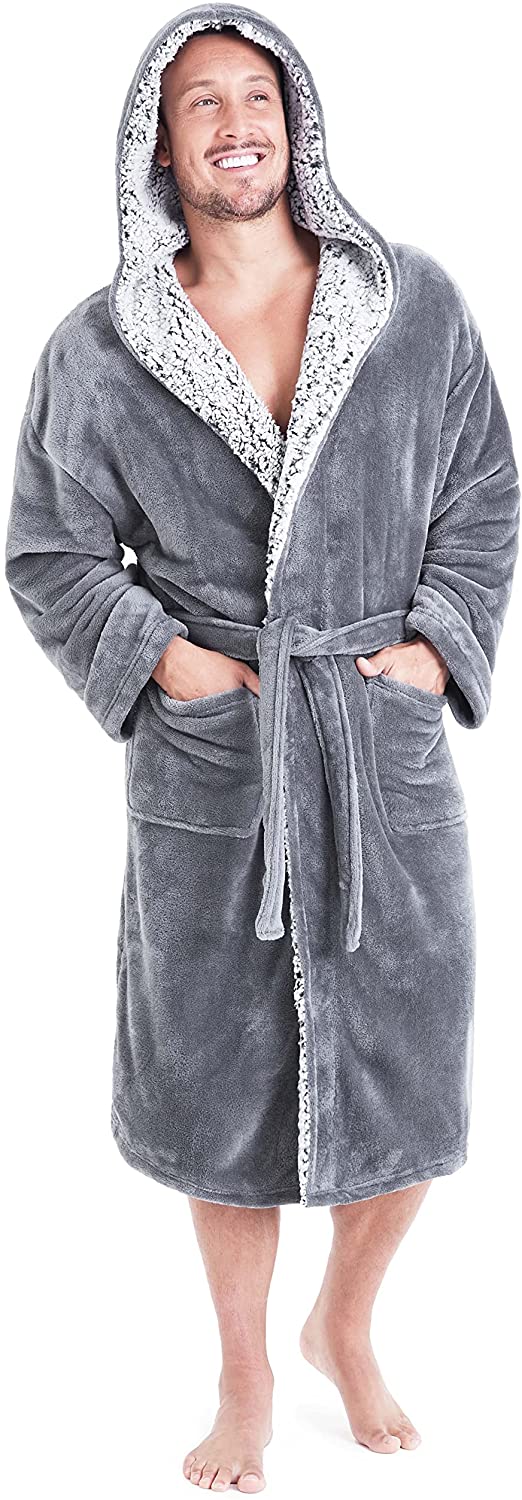 CityComfort Dressing Gown Men and Teenagers - Super Soft Hooded Mens Fleece Robe - Sizes M-2XL Warm Cosy Loungewear Nightwear - Image 14