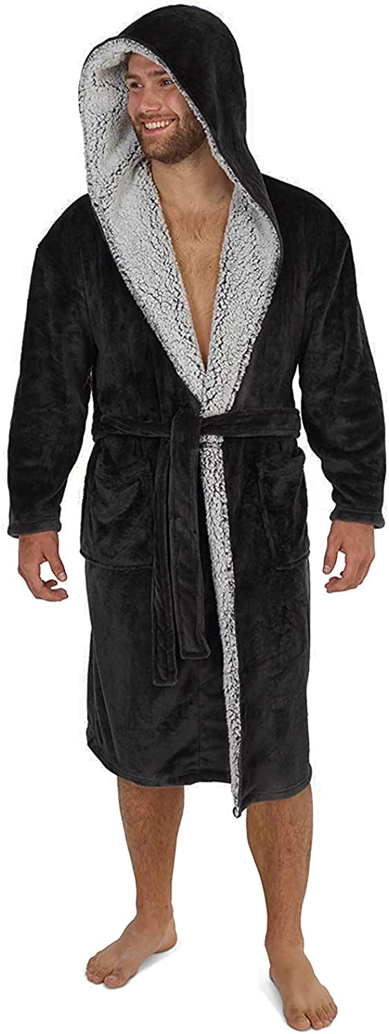 CityComfort Dressing Gown Men and Teenagers - Super Soft Hooded Mens Fleece Robe - Sizes M-2XL Warm Cosy Loungewear Nightwear - Image 8