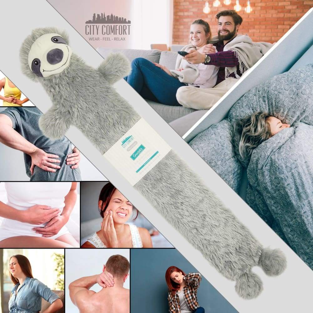 CityComfort Extra Long Sloth Hot Water Bottle with Cover - Image 6