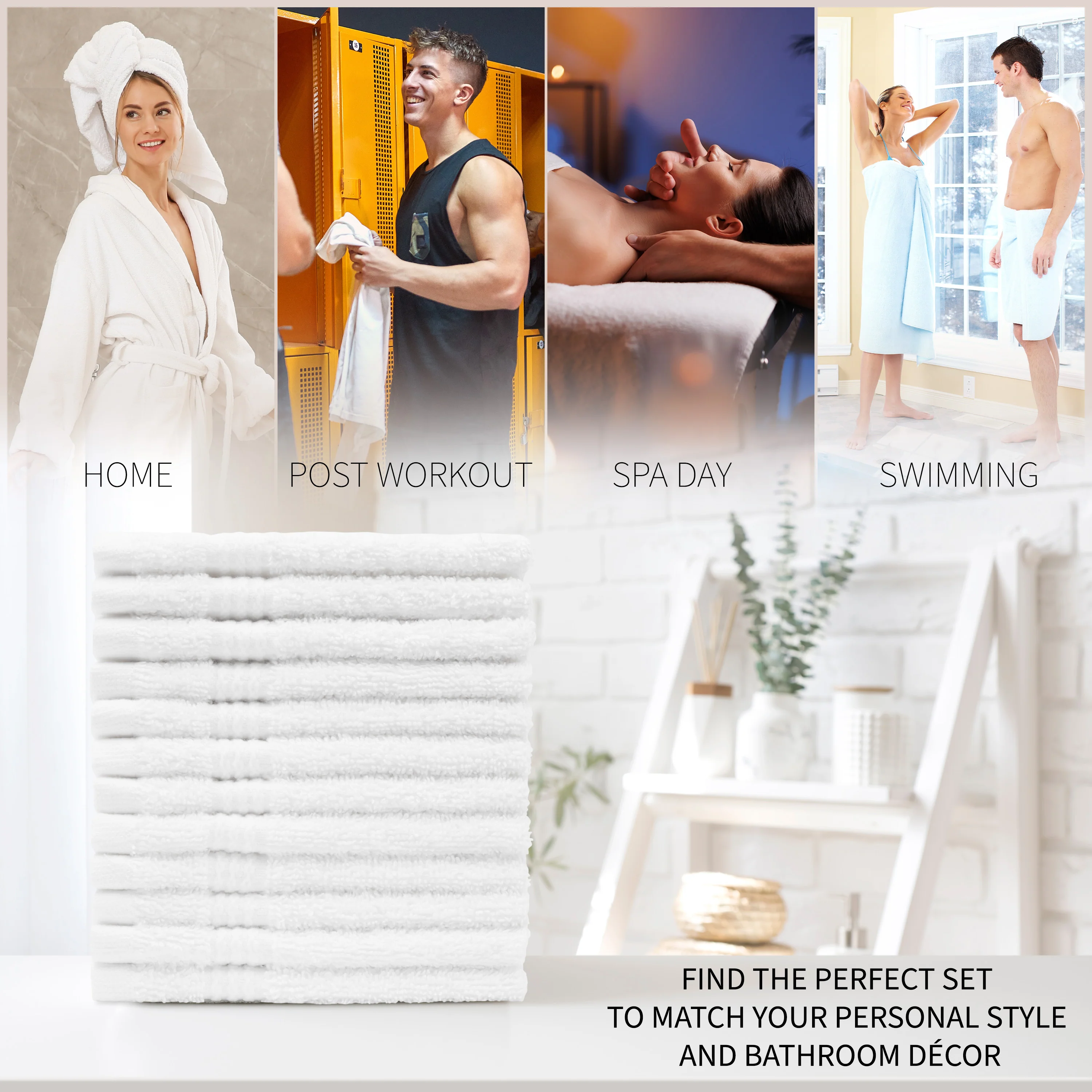 CityComfort Flannels Pack of 12 Face Towels 100% Cotton 550 GSM 30x30cm Highly Absorbent Soft Wash Cloth Household Essentials - Image 29