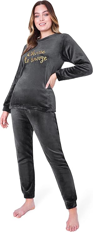 CityComfort Fleece Womens Pyjamas Set Long Sleeve Fluffy Loungewear Adults Teenagers, Winter PJs Warm Nightwear, Gifts for Her - Image 7