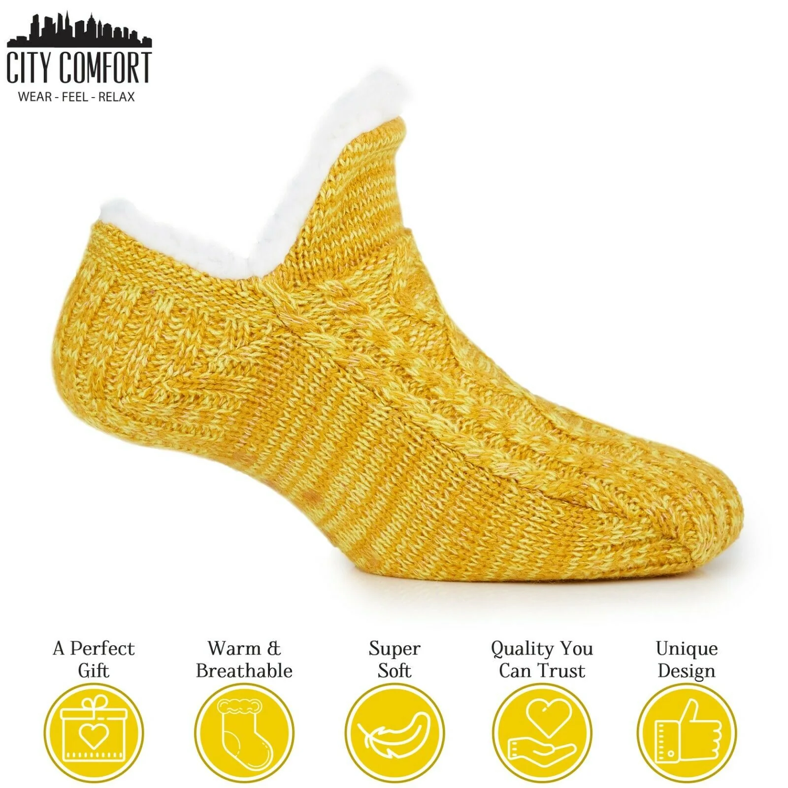 CityComfort Women Slipper Socks, Fluffy And Warm Fleece Lined Anti Slip Socks - Image 14