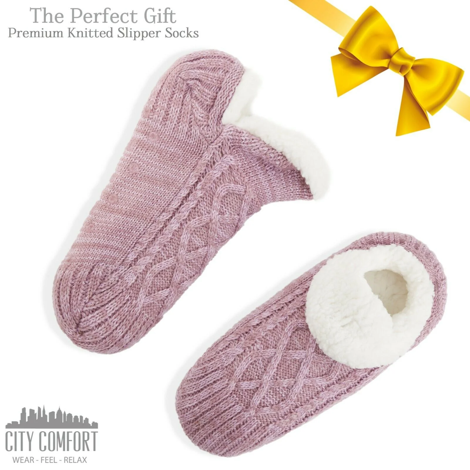 CityComfort Women Slipper Socks, Fluffy And Warm Fleece Lined Anti Slip Socks - Image 22