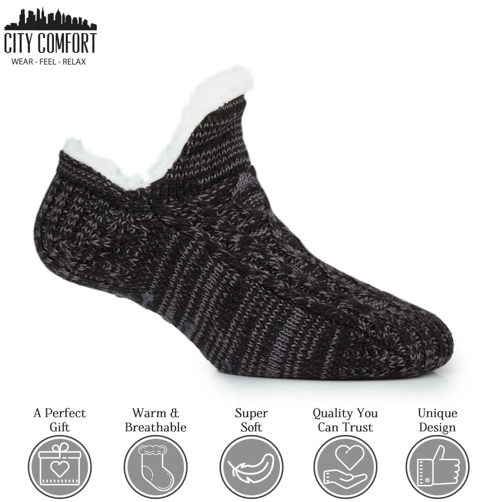 CityComfort Women Slipper Socks, Fluffy And Warm Fleece Lined Anti Slip Socks - Image 26