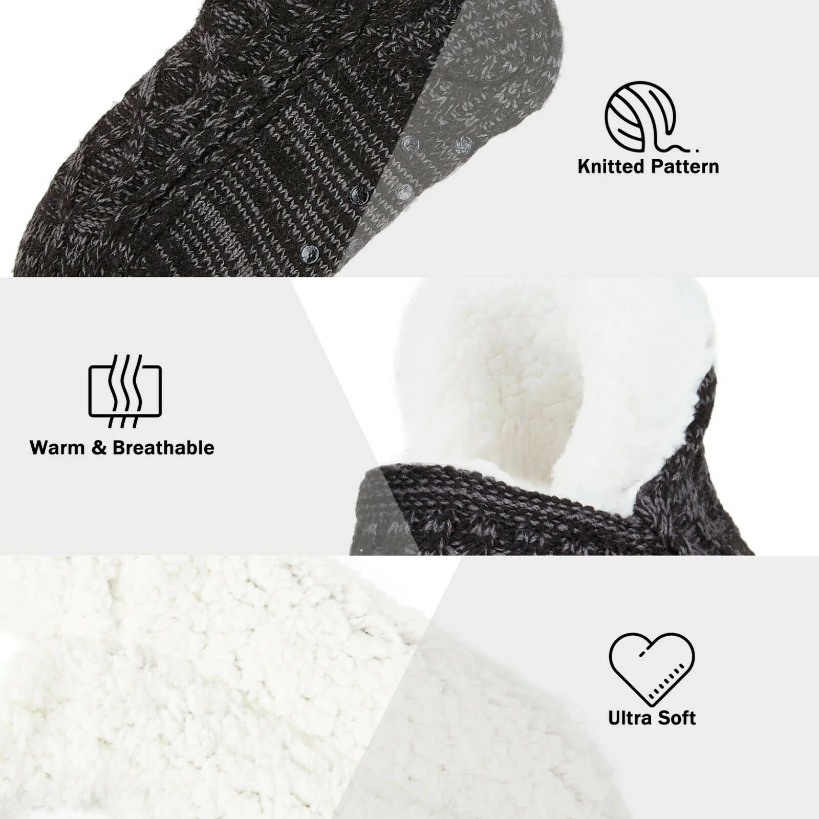 CityComfort Women Slipper Socks, Fluffy And Warm Fleece Lined Anti Slip Socks - Image 27