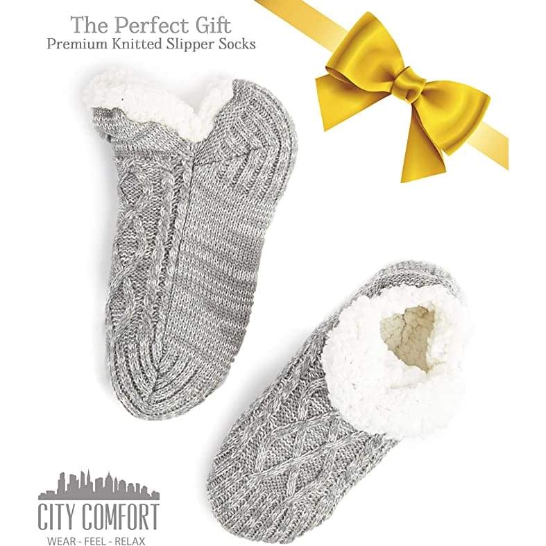 CityComfort Women Slipper Socks, Fluffy And Warm Fleece Lined Anti Slip Socks - Image 3