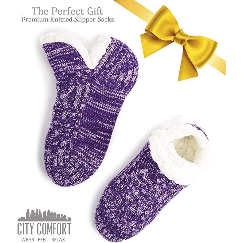 CityComfort Women Slipper Socks, Fluffy And Warm Fleece Lined Anti Slip Socks - Image 9