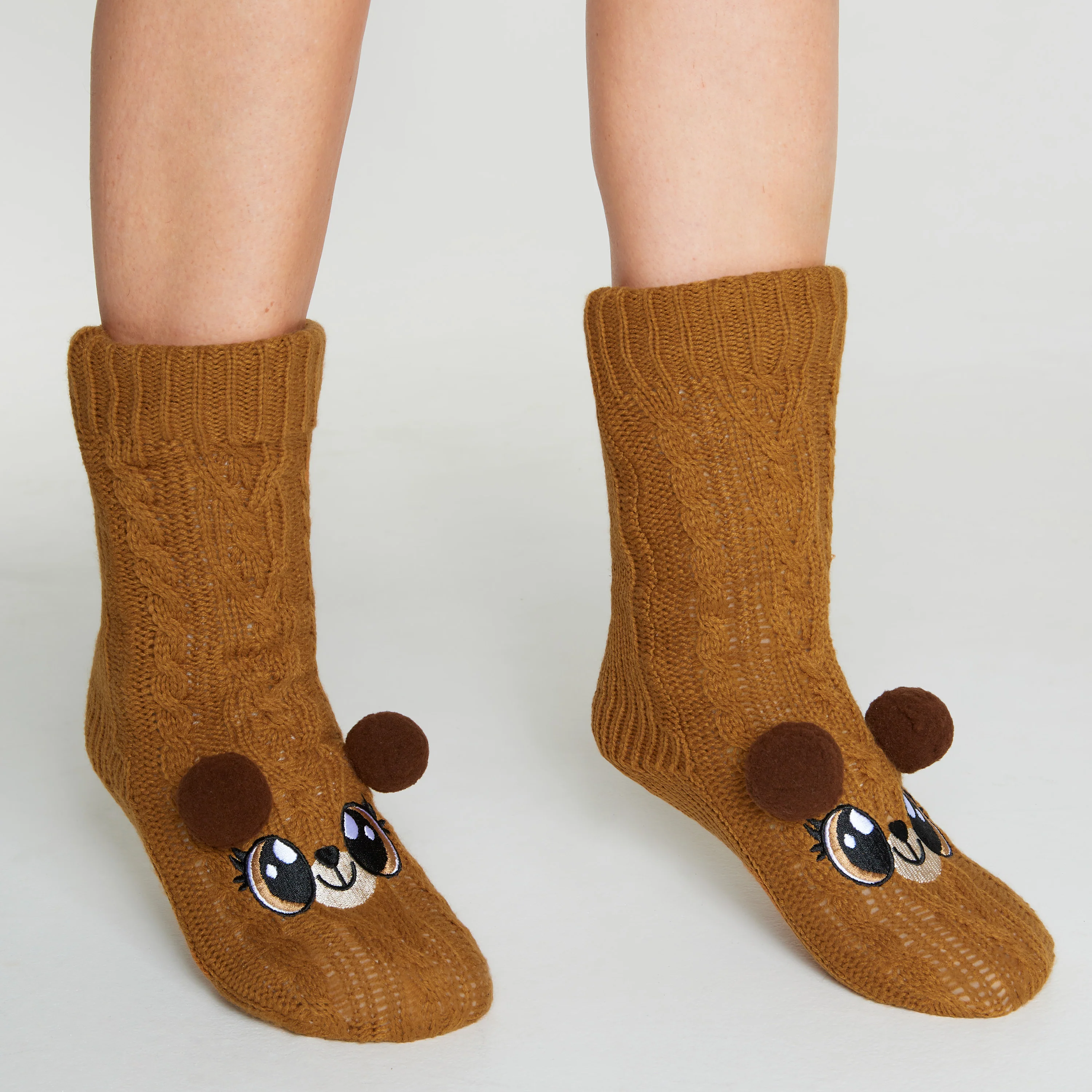 CityComfort Fluffy Socks for Women - BROWN BEAR - Image 2