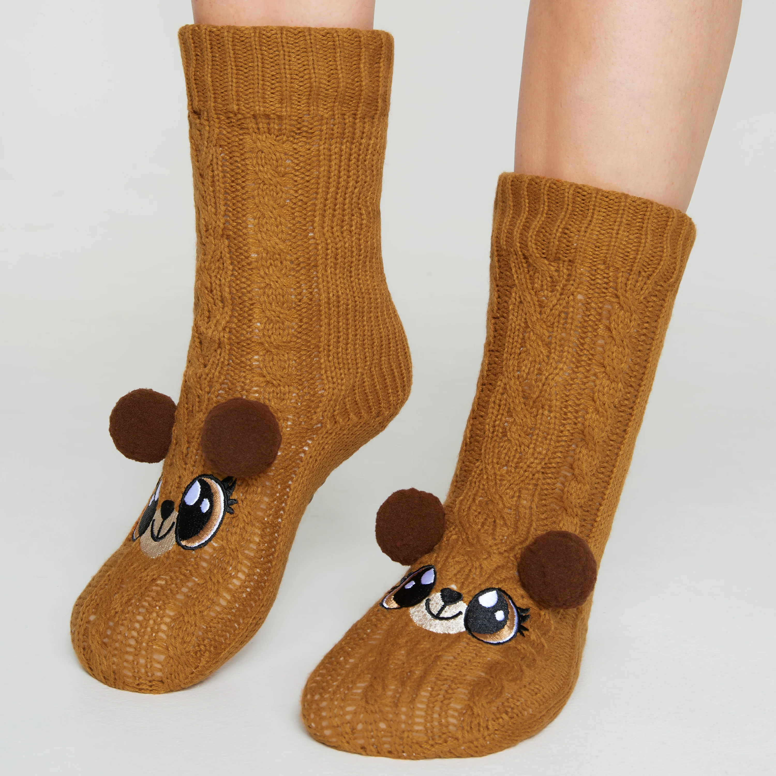 CityComfort Fluffy Socks for Women - BROWN BEAR - Image 6