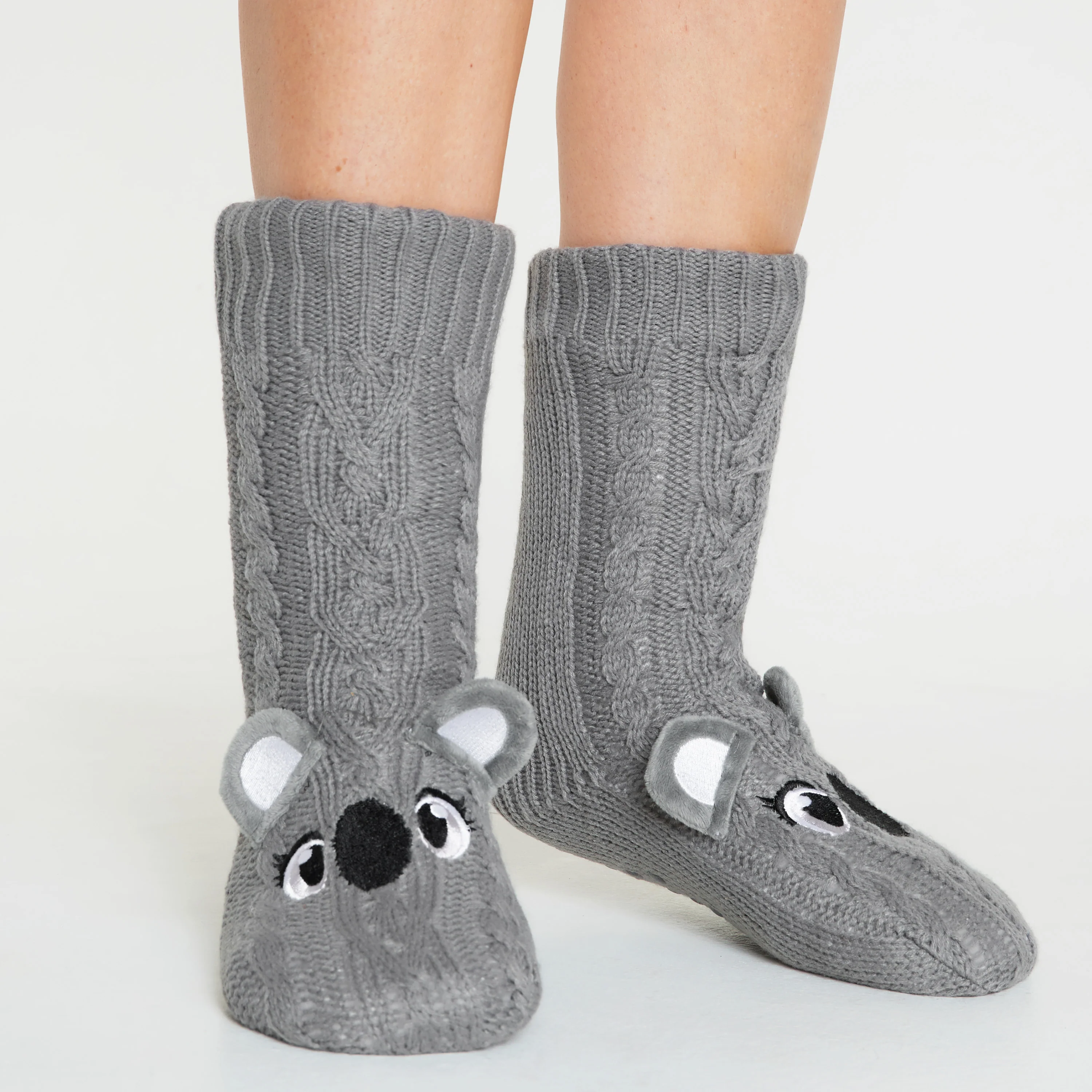 CityComfort Fluffy Socks for Women - GRAY KOALA - Image 2