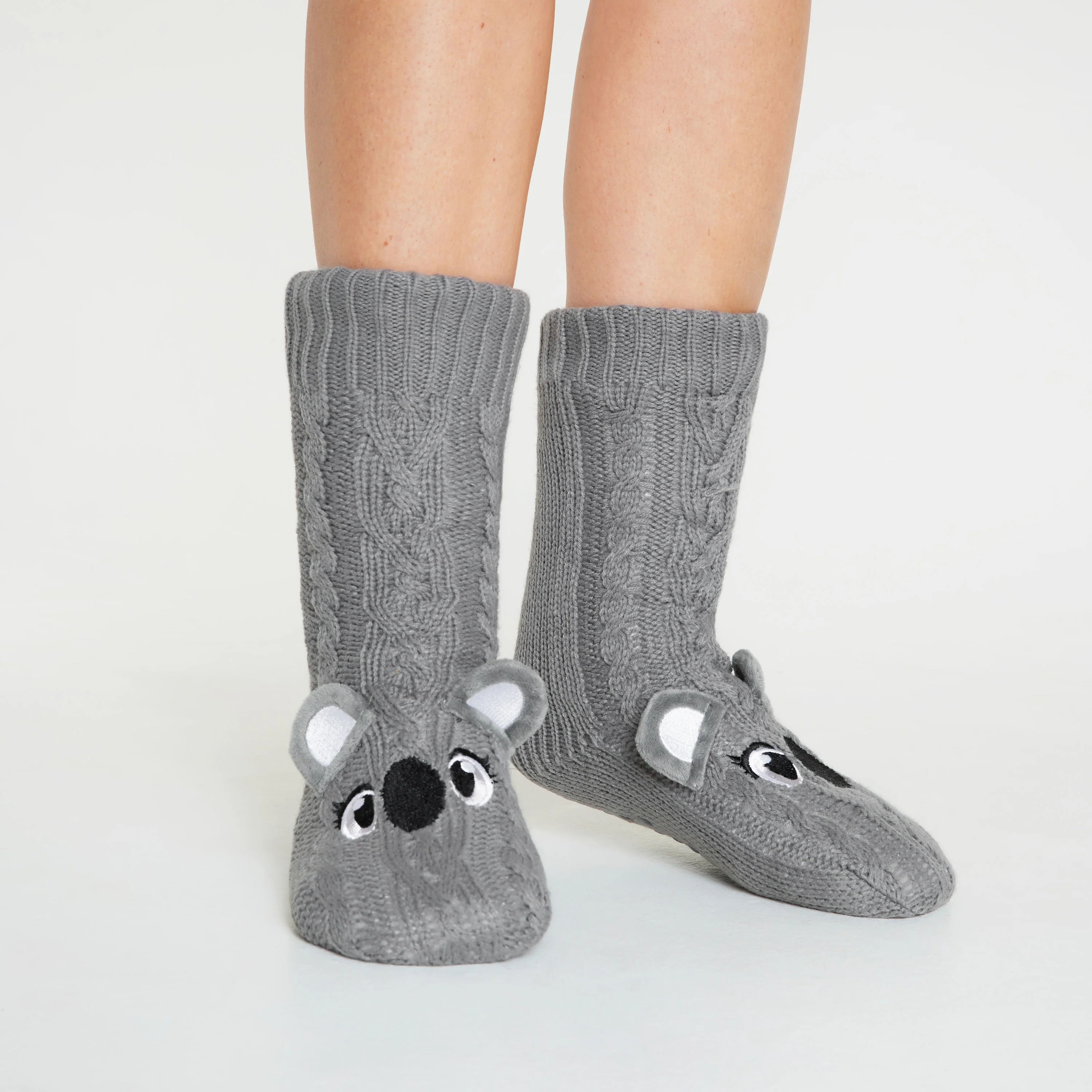 CityComfort Fluffy Socks for Women - GRAY KOALA - Image 4