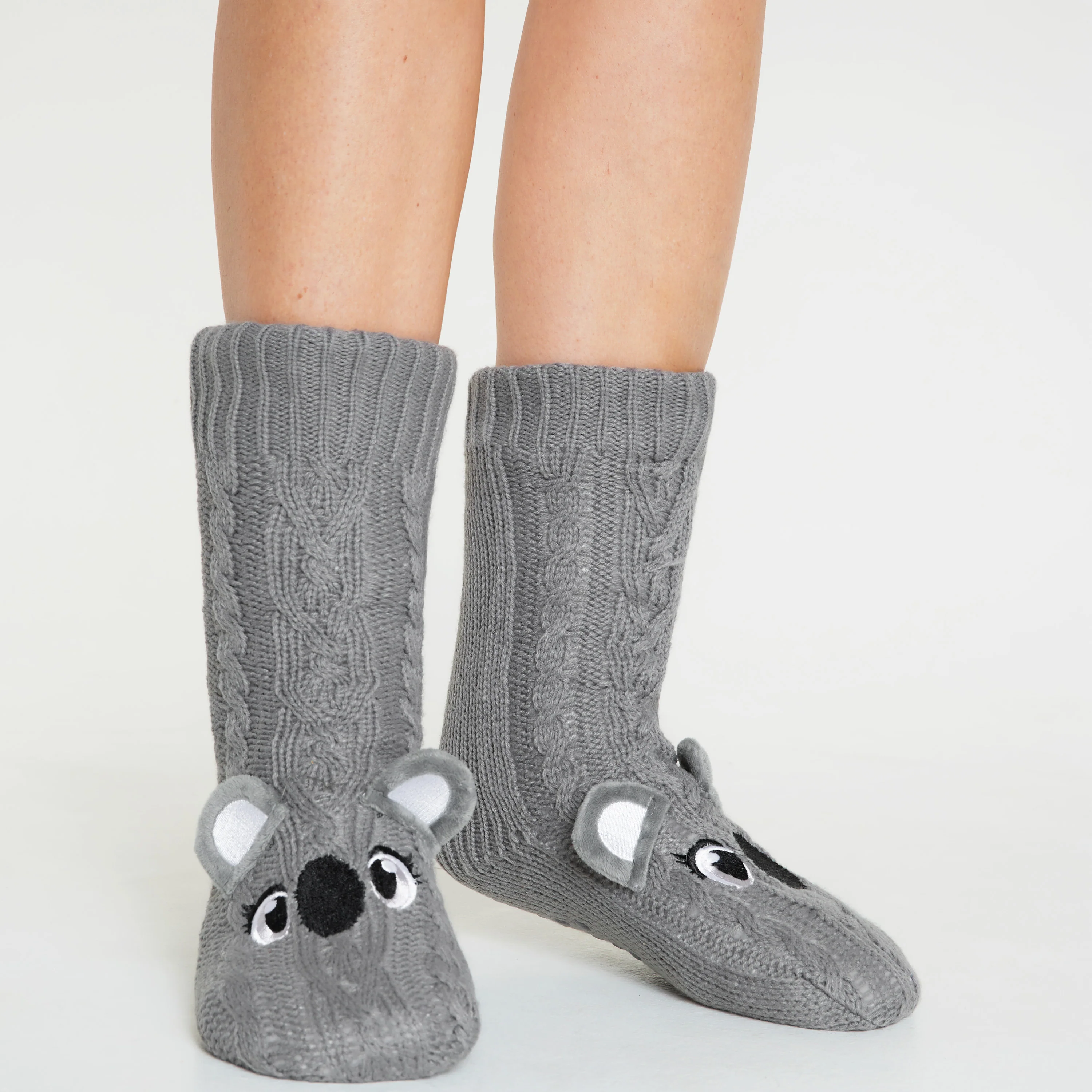 CityComfort Fluffy Socks for Women - GRAY KOALA - Image 6