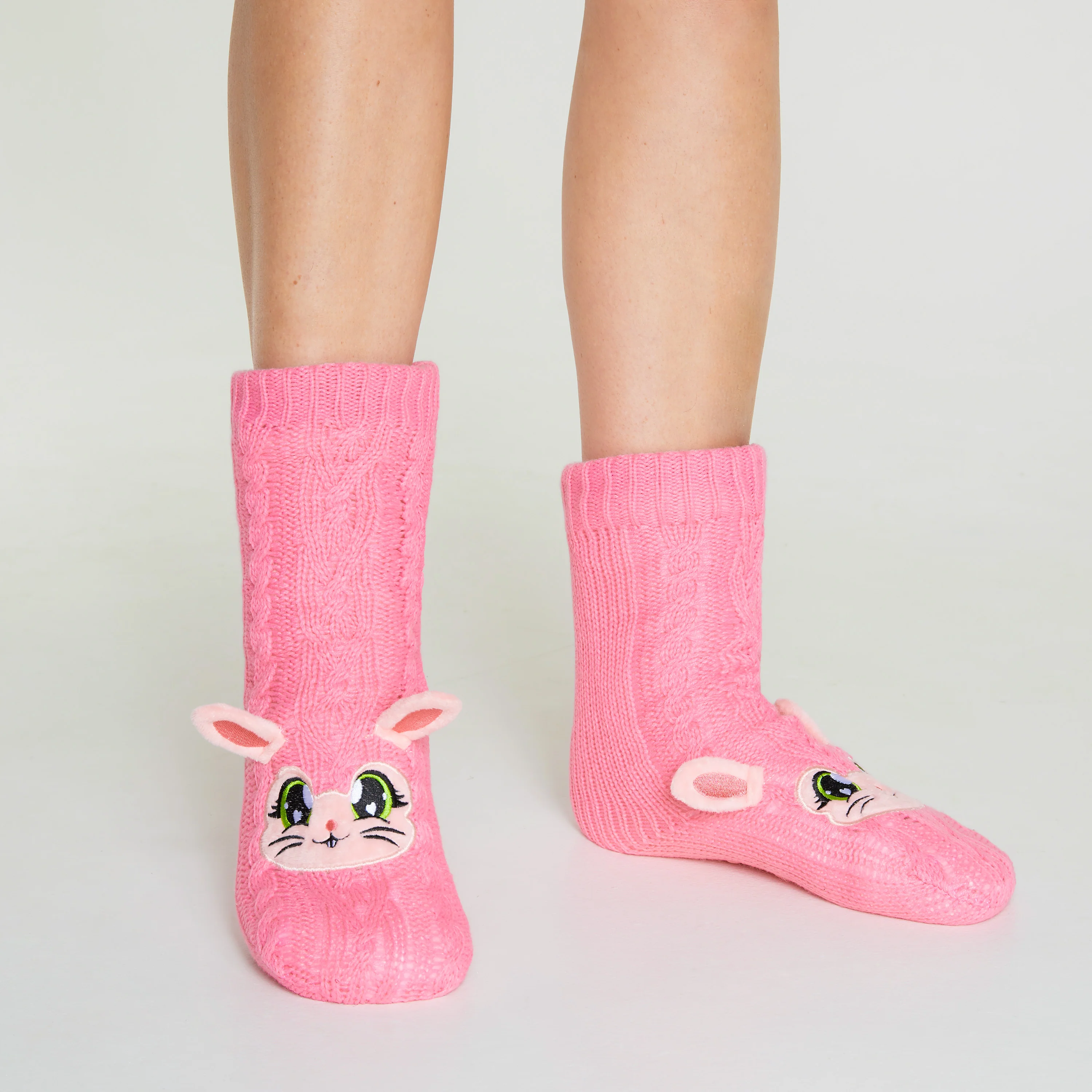 CityComfort Fluffy Socks for Women - PINK BUNNY - Image 2