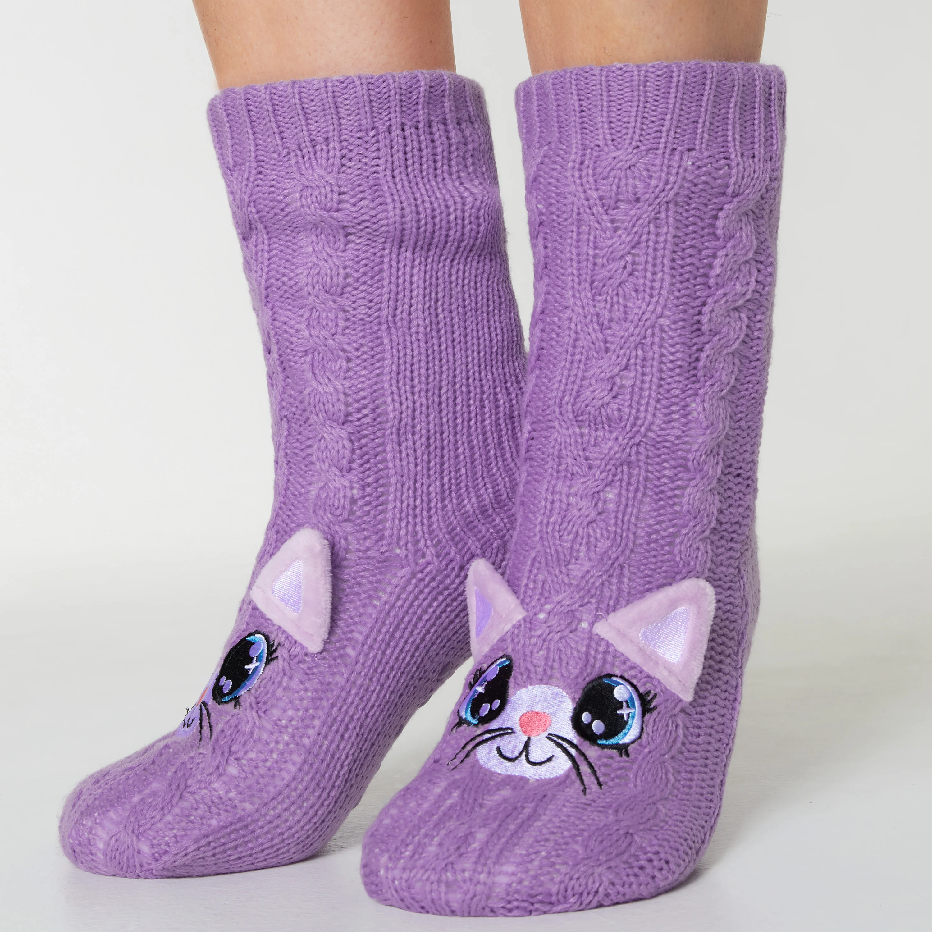 CityComfort Fluffy Socks for Women - PURPLE CAT - Image 6