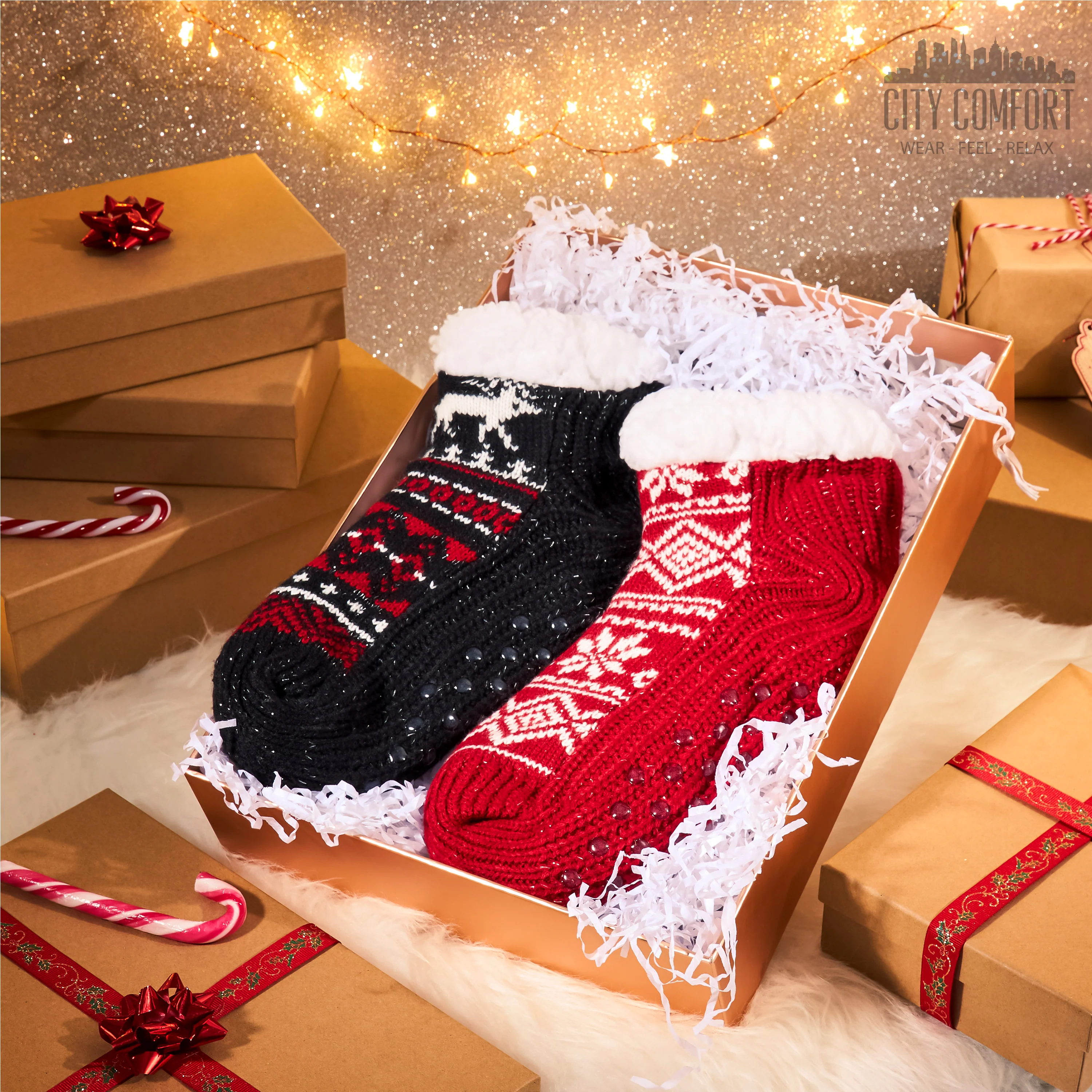 CityComfort Fluffy Socks Women, Fleece Slipper Socks - Image 2