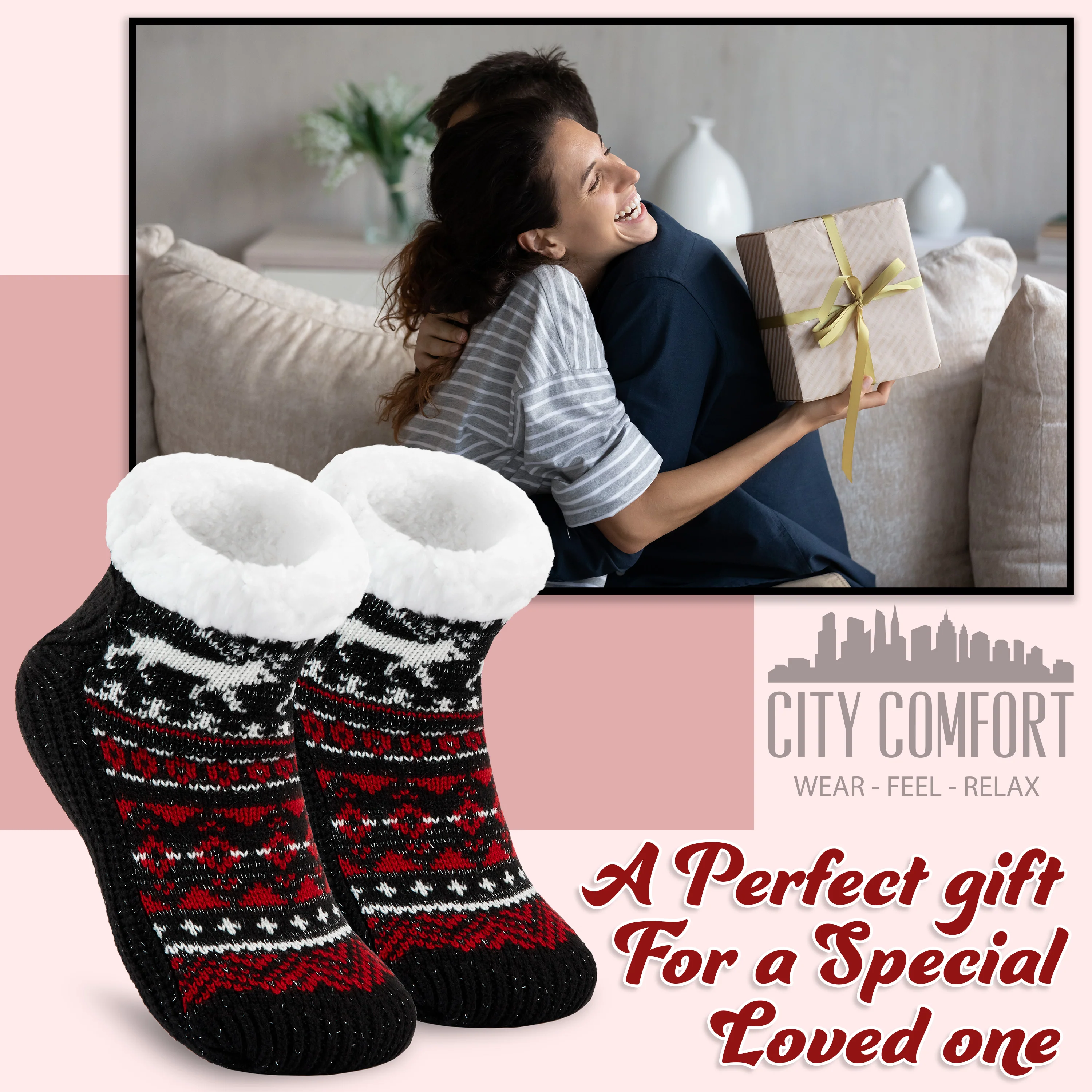 CityComfort Fluffy Socks Women, Fleece Slipper Socks - Image 3
