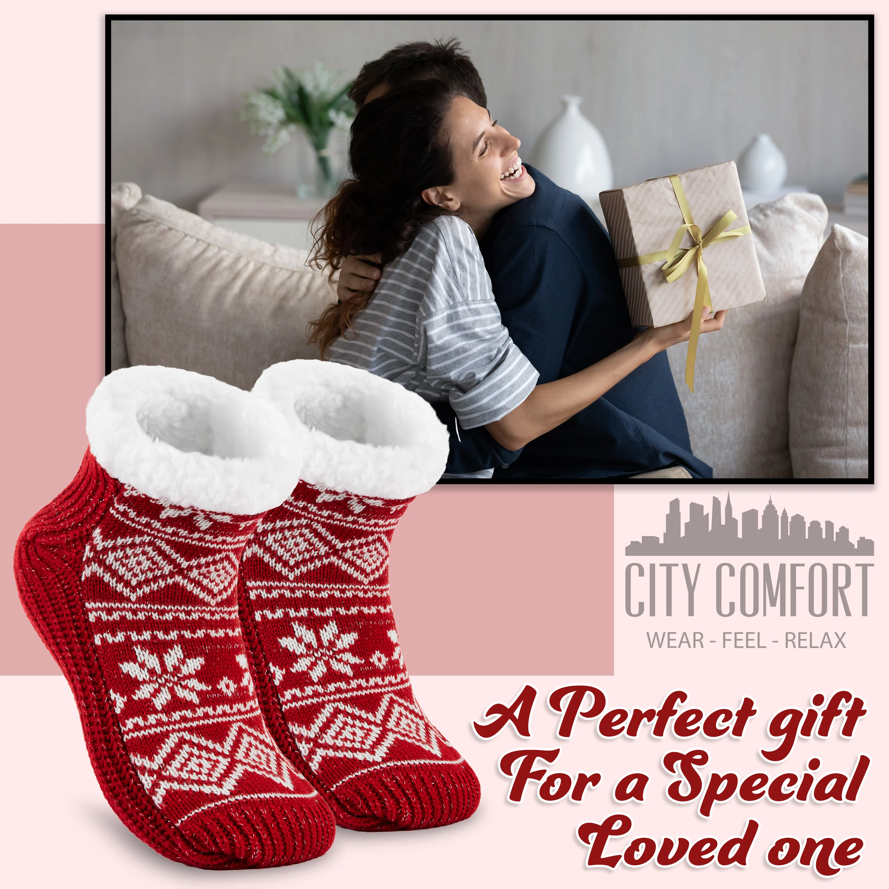 CityComfort Fluffy Socks Women, Fleece Slipper Socks - Image 4