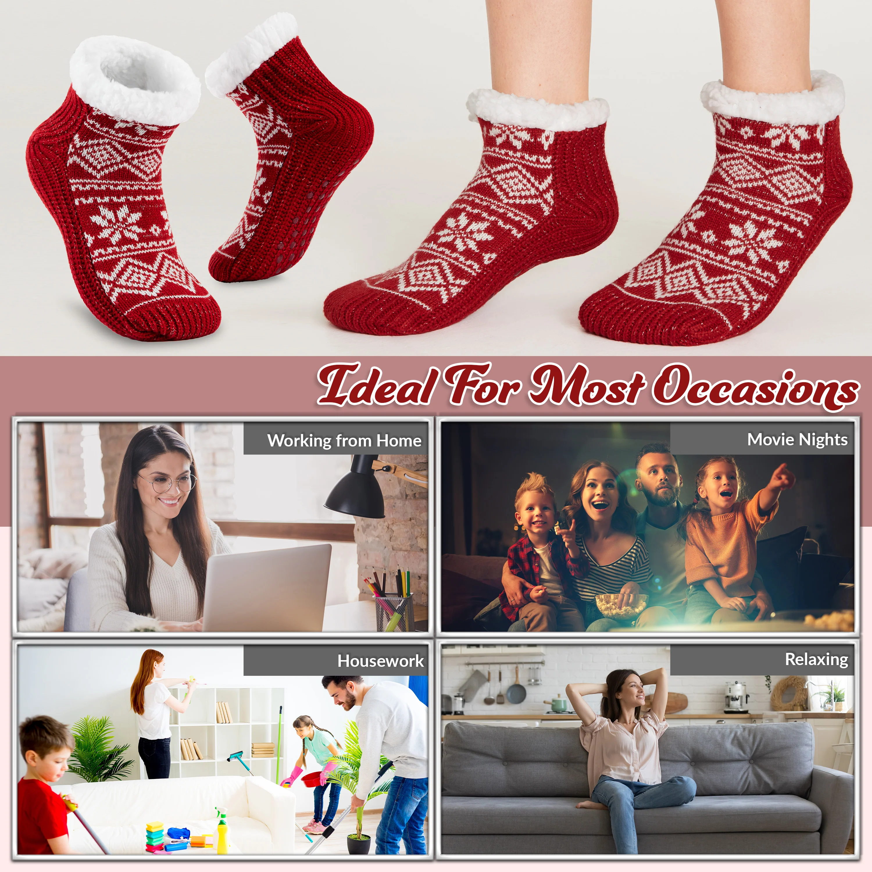 CityComfort Fluffy Socks Women, Fleece Slipper Socks - Image 5