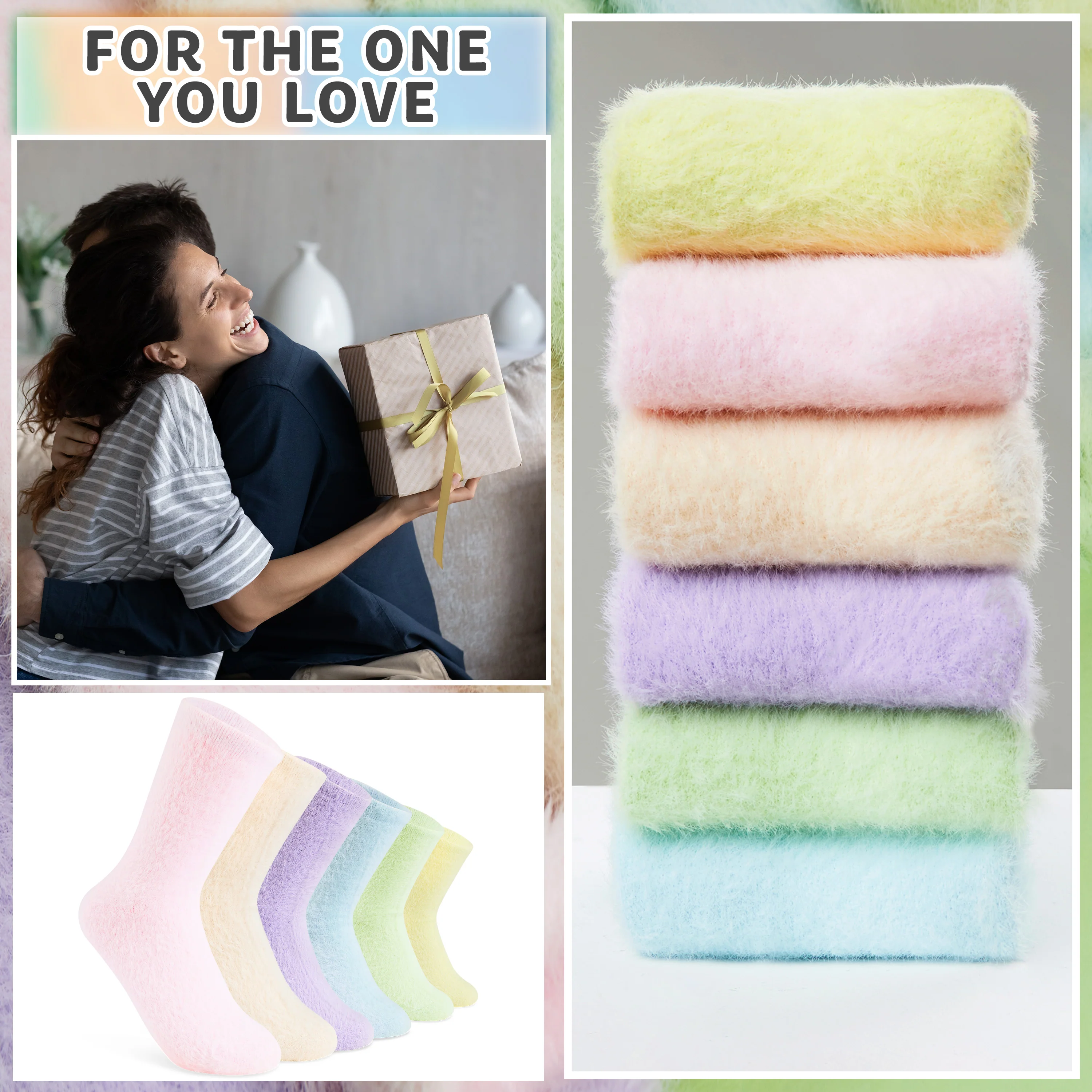 CityComfort Fluffy Socks Women Teenagers - Pack of 6 - Image 4