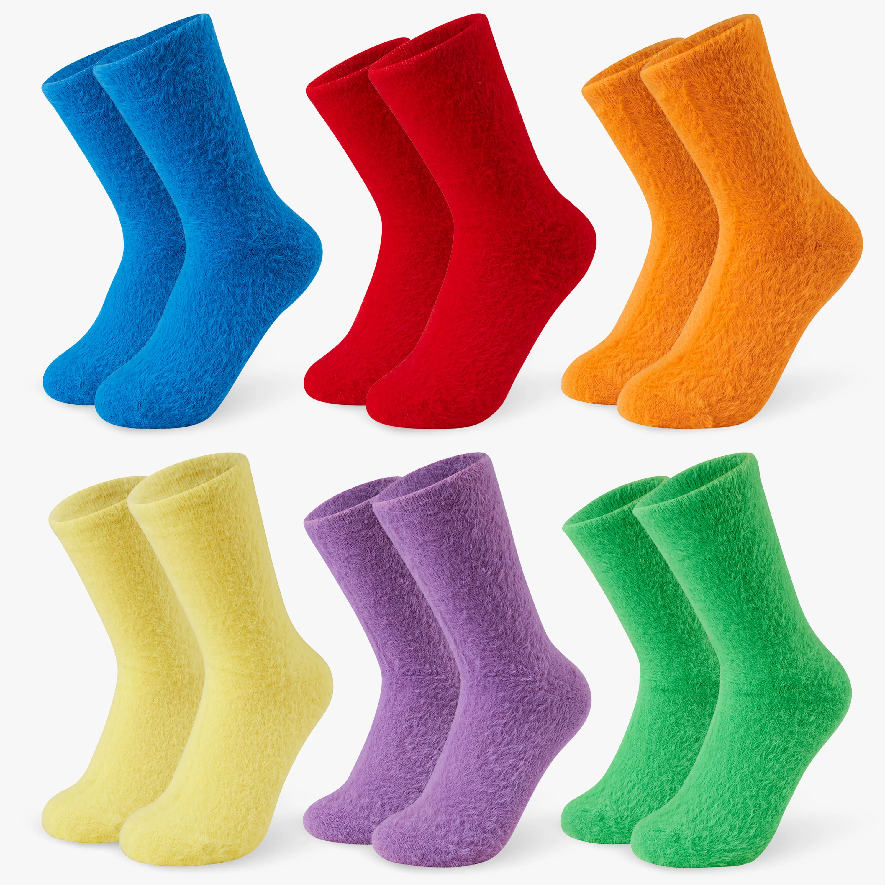CityComfort Fluffy Socks Women Teenagers - Pack of 6 - Image 7