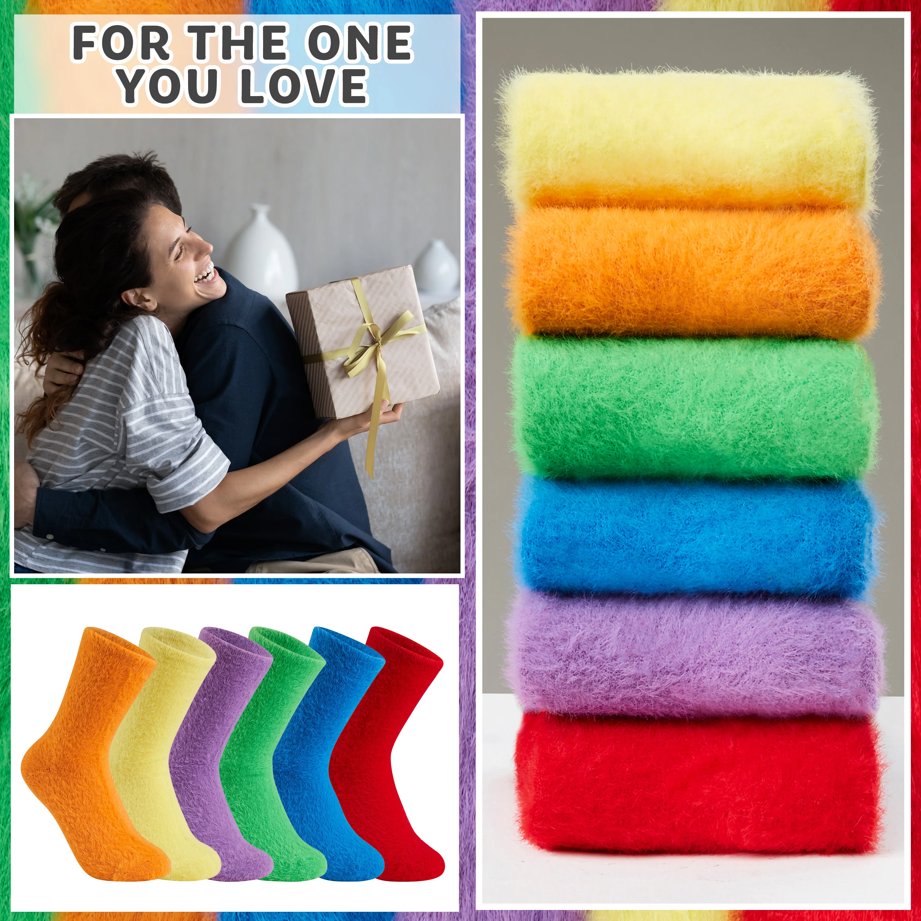 CityComfort Fluffy Socks Women Teenagers - Pack of 6 - Image 8